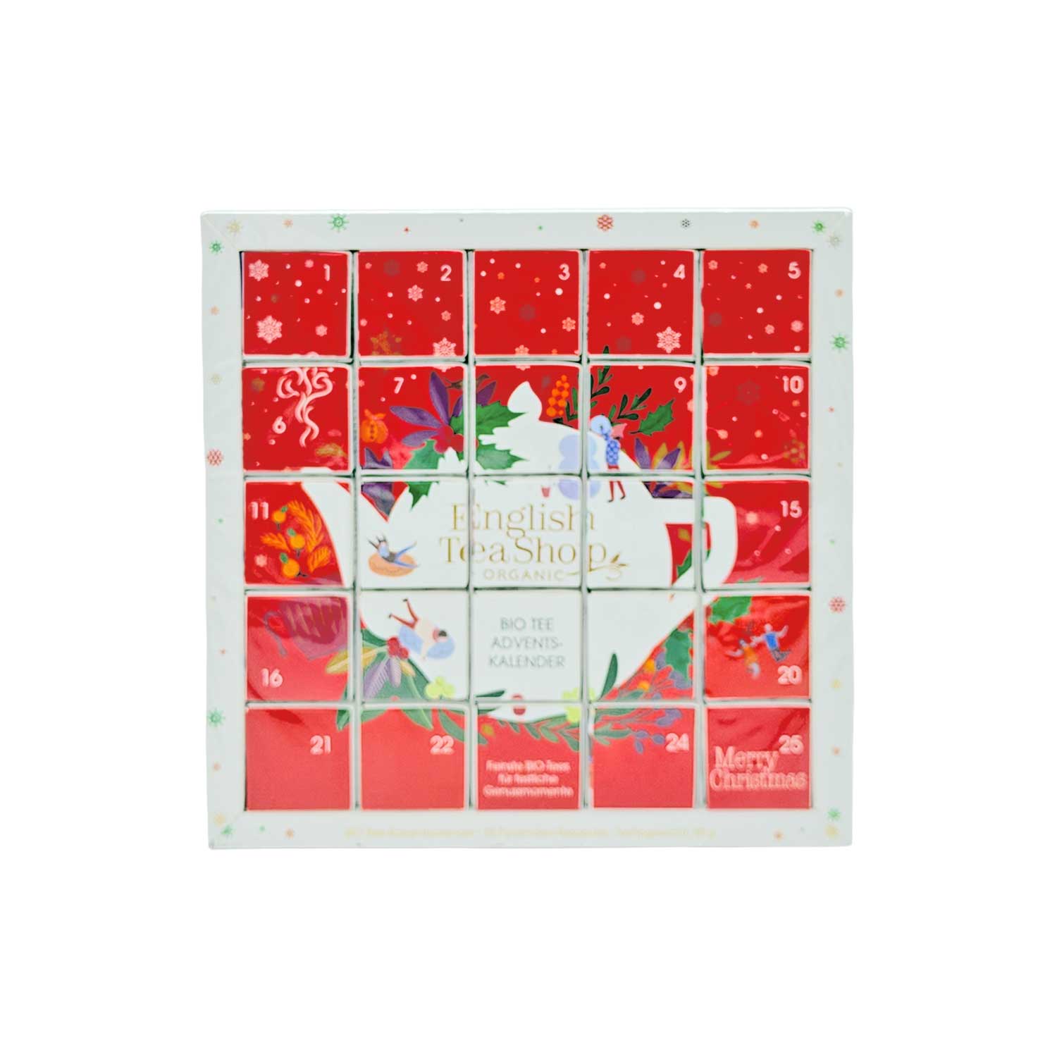English Tea Shop BIO Tee-Adventskalender „Red Christmas“ – 25 Pyramidenbeutel