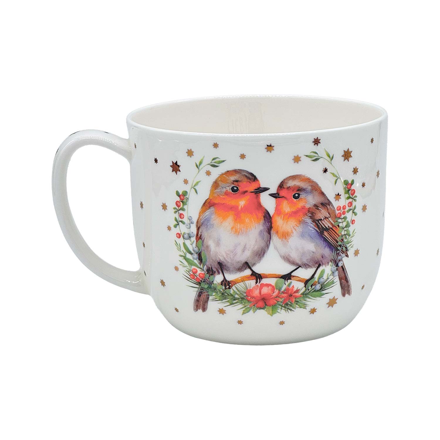 Jumbo-Teetasse „Süße Rotkehlchen“ – 700 ml, Fine Bone China