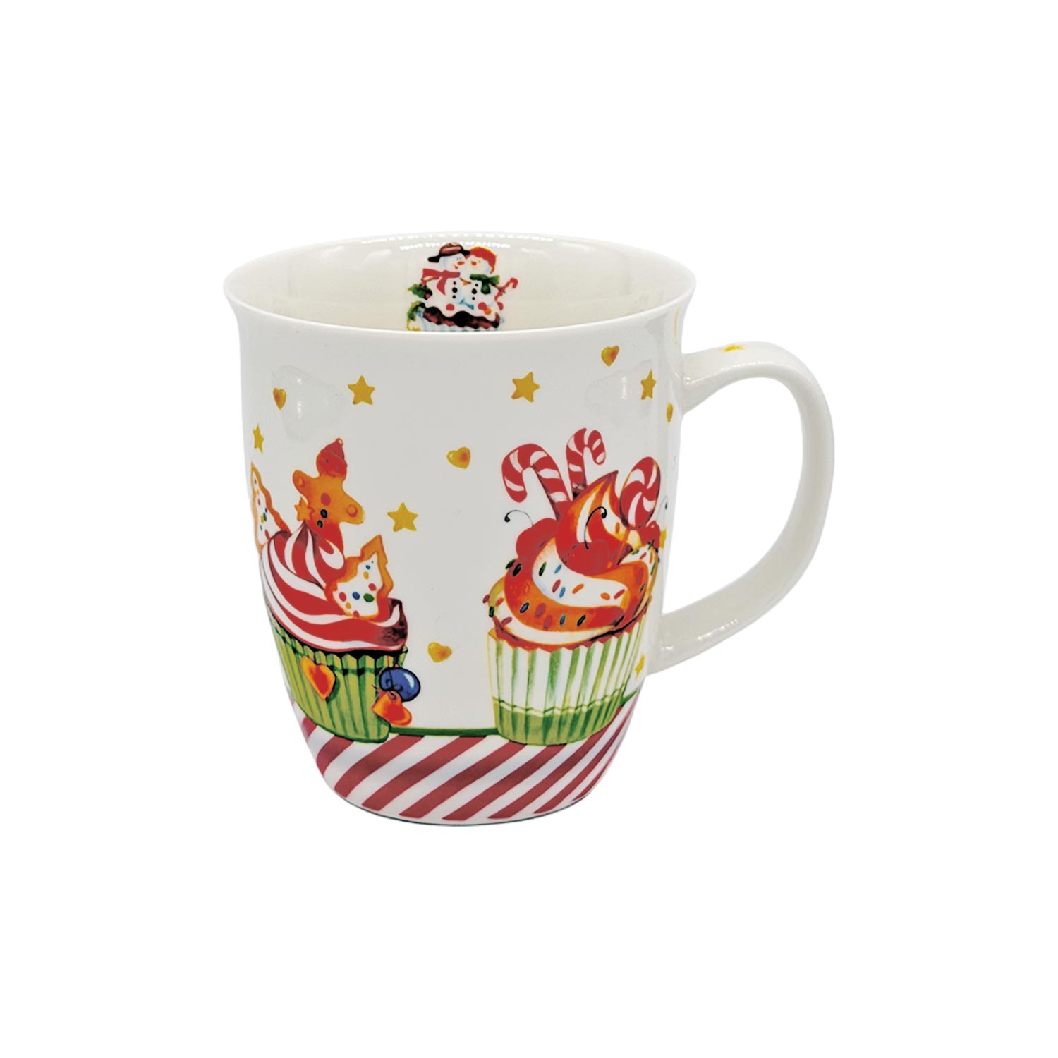 Teetasse „Happy Winter“ mit Cupcake-Motiv – 400 ml
