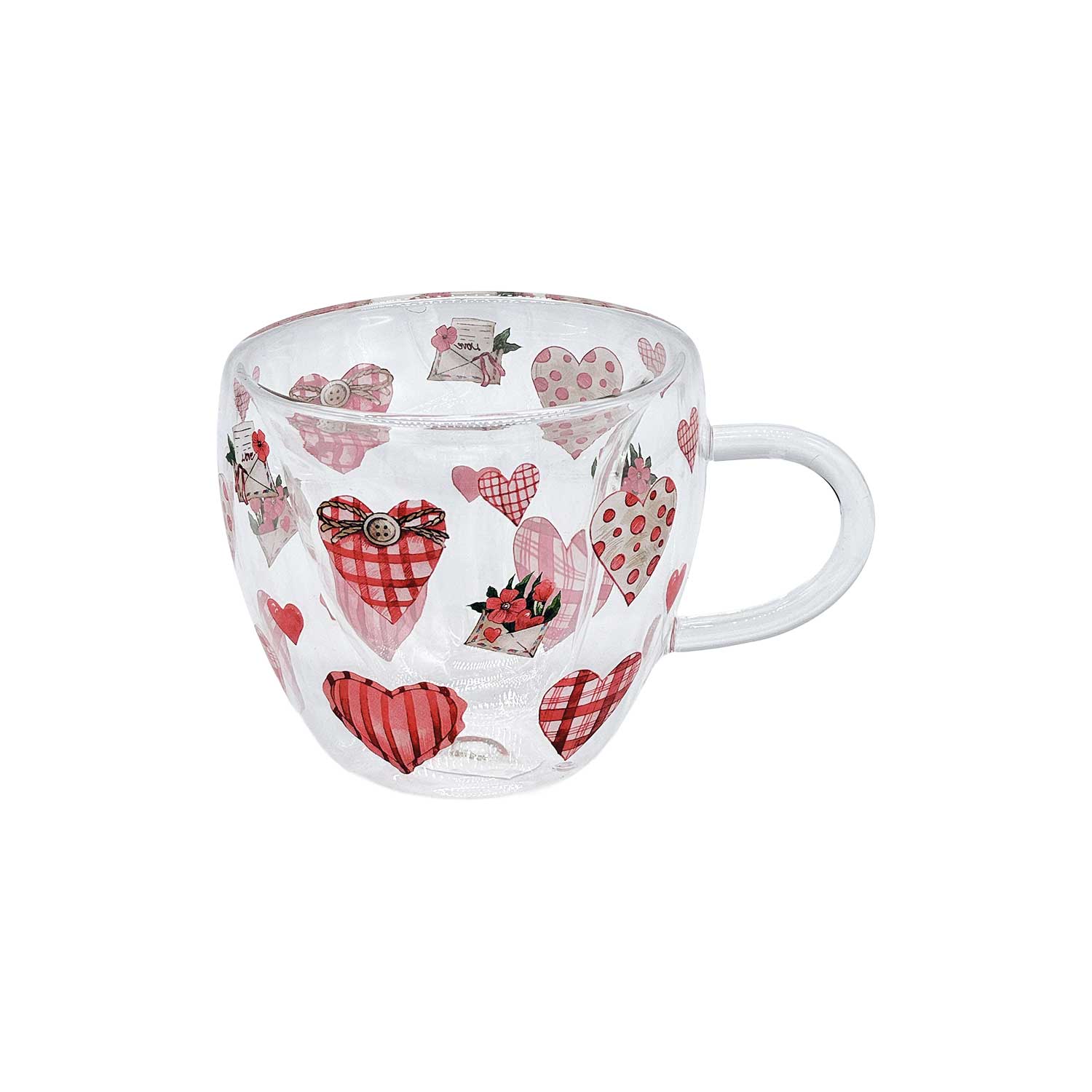 Teetasse „Lovely Hearts“ aus Glas, ca. 200 ml