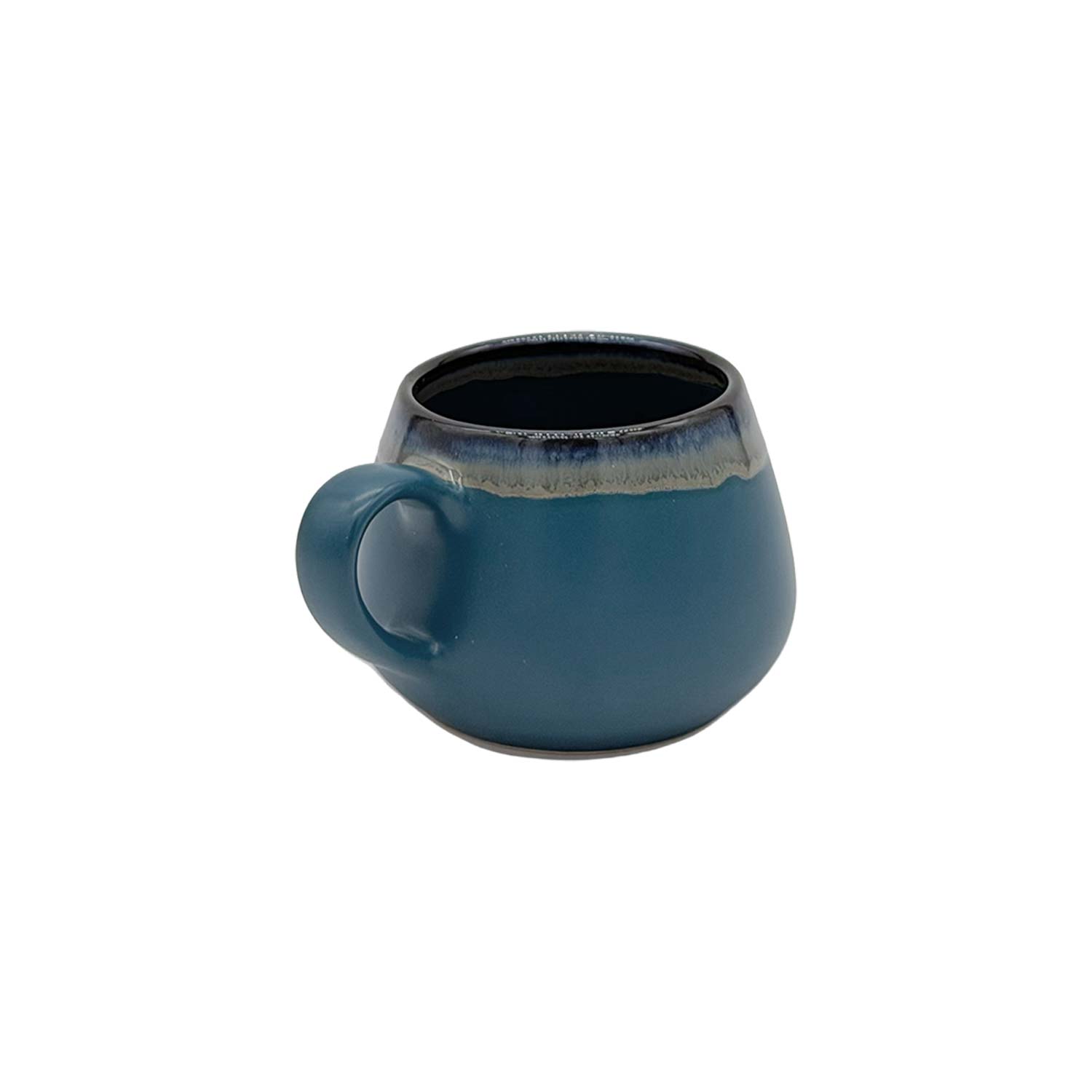 Espressotasse „Reactive Glaze“ – Petrol und Schwarz, 50 ml