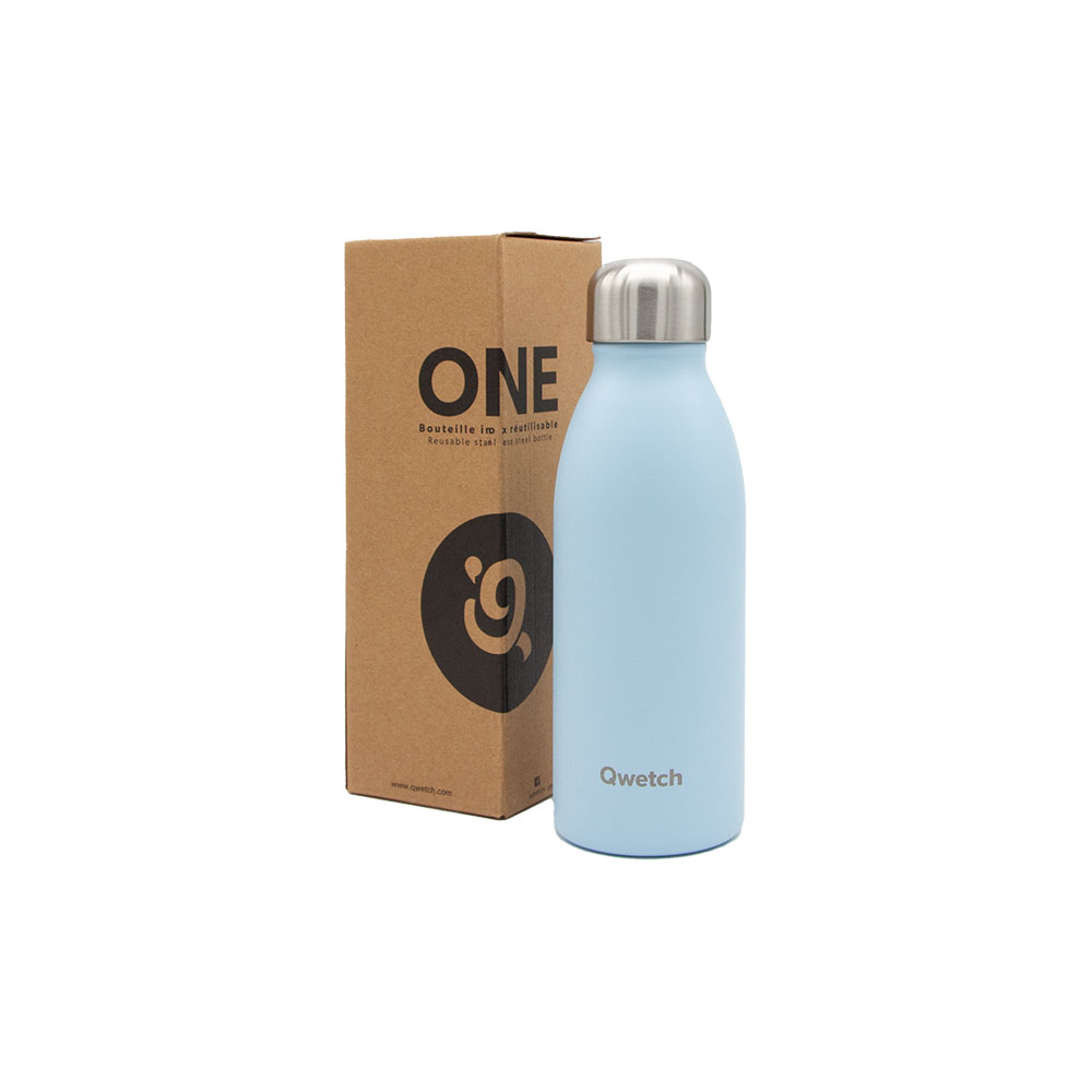 Qwetch Trinkflasche ONE – die ultraleichte Flasche, pastellblau, 500 ml