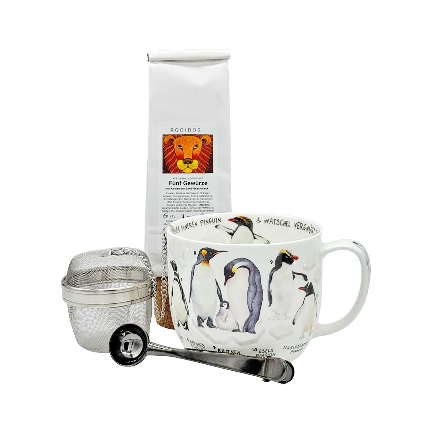 Teegenuss-Set für Vieltrinker – Jumbo-Teebecher, Rooibostee, Tee-Ei & Messlöffel