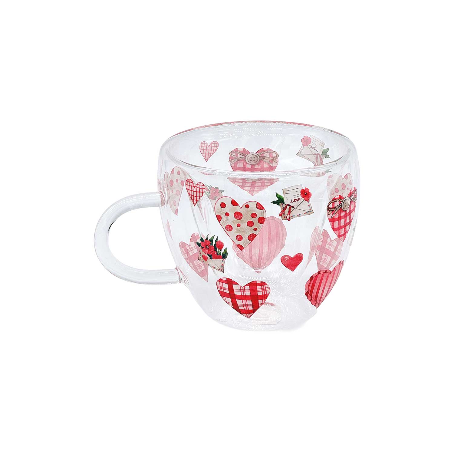 Teetasse „Lovely Hearts“ aus Glas, ca. 200 ml Teetasse „Lovely Hearts“ aus Glas, ca. 200 ml