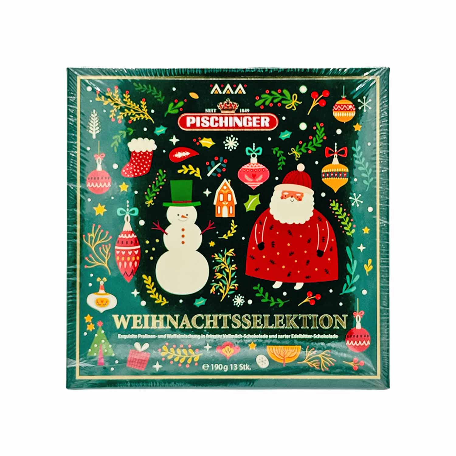 Pischinger Exquisite Pralinen- & Waffelmischung – Festliche Weihnachtsselektion, 190 g