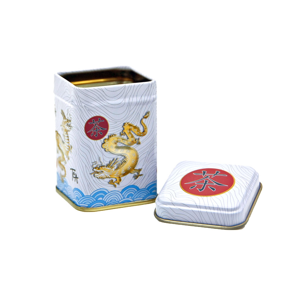 Teedose Dragon zur Aufbewahrung von losem Tee, eckig, 25 g