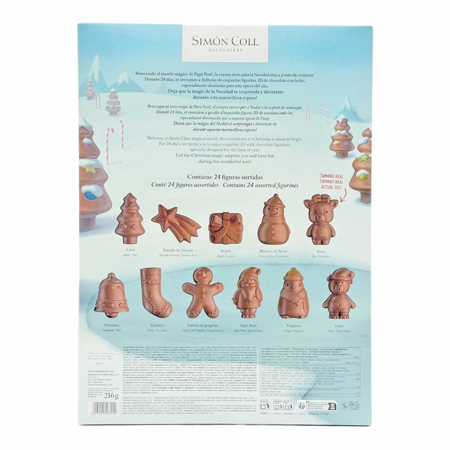 Simon Coll Adventskalender Weihnachtsmann – 24 Hohlfiguren Milchschokolade
