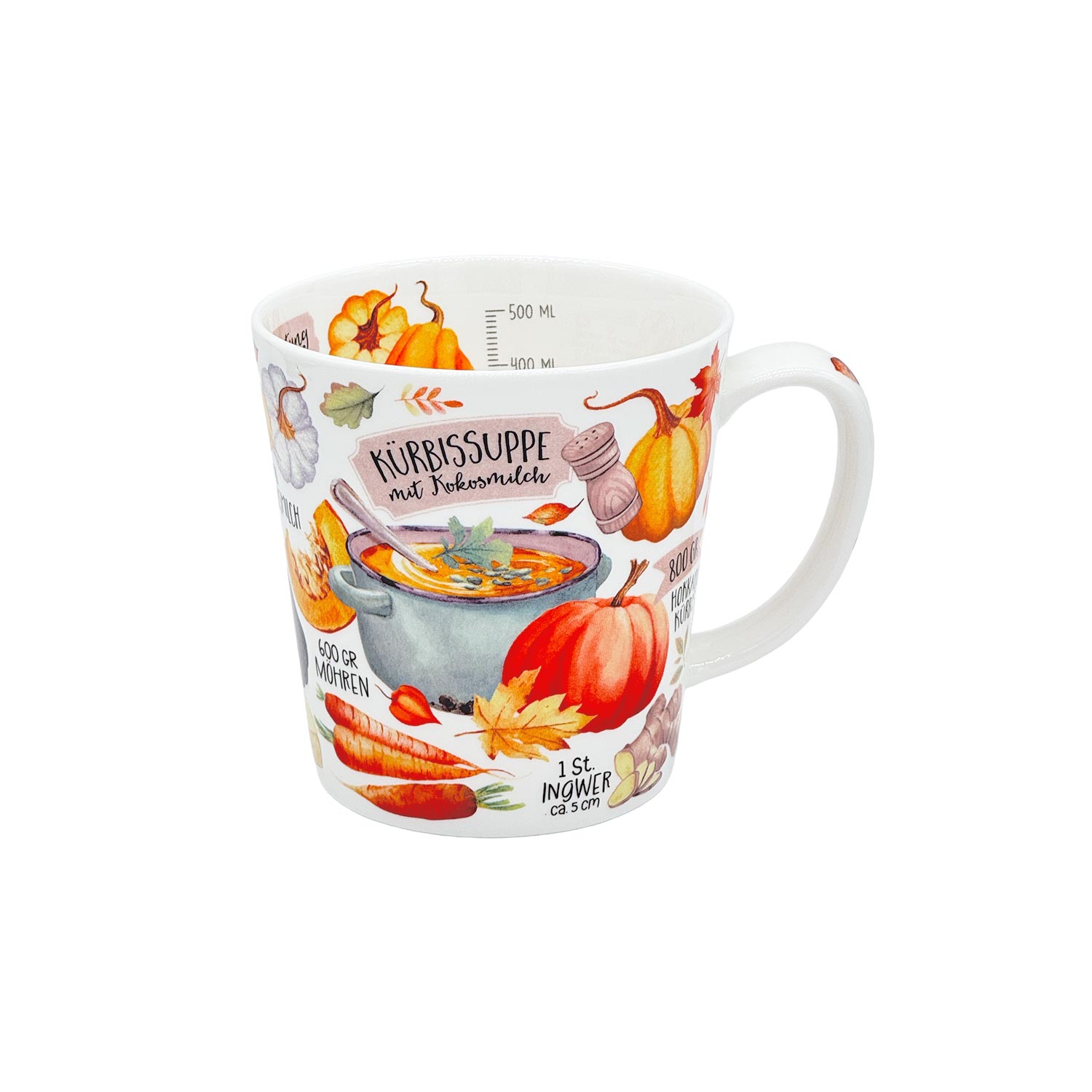 Teetasse „Kürbissuppe“, Herbstzeit-Motiv ca. 500 ml