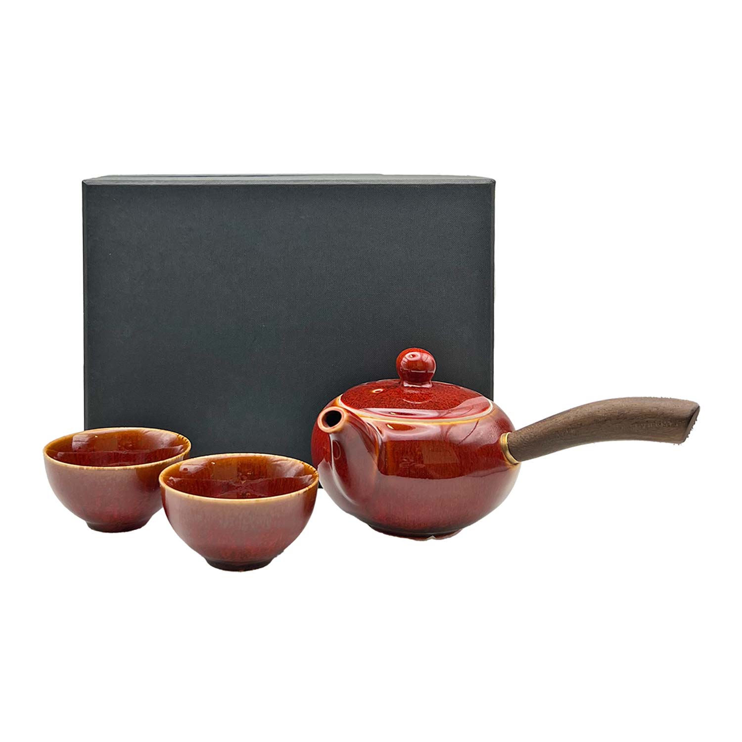 Japanisches Tee-Set in Geschenkbox, braun
