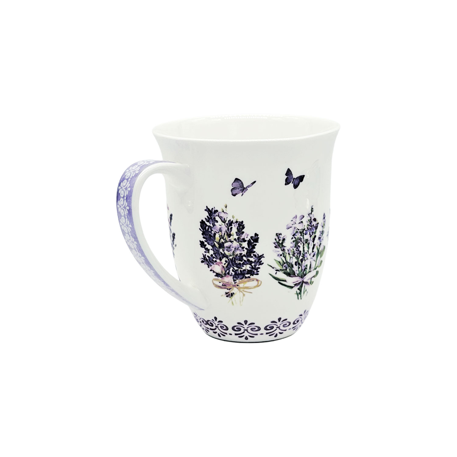 Porzellanbecher „Lovely Lavender“ – Fine Bone China Tasse 400 ml mit Lavendel-Motiv Porzellanbecher „Lovely Lavender“ – Fine Bone China Tasse 400 ml mit Lavendel-Motiv