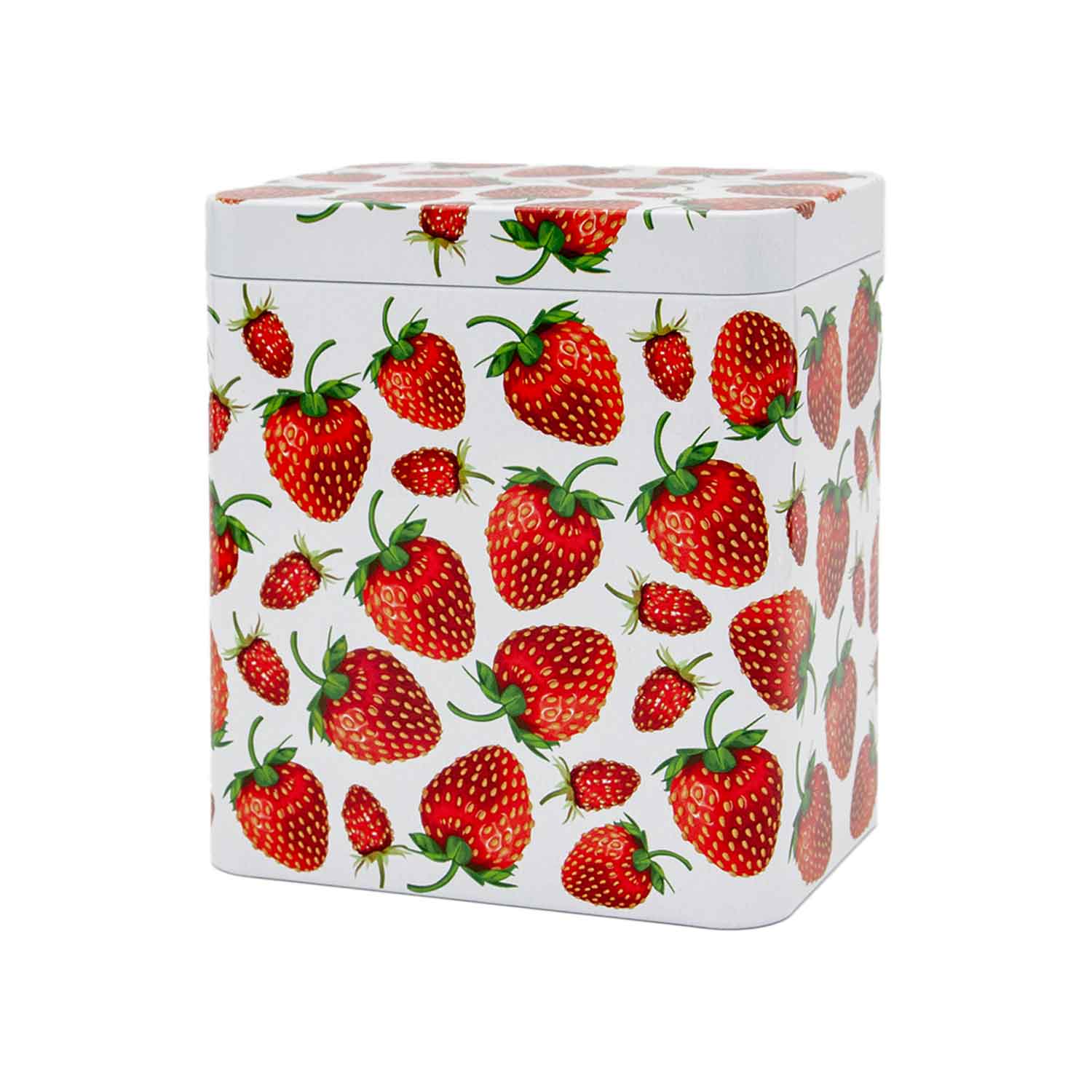 Teedose „Strawberries“ mit Stülpdeckel, ca. 200 g