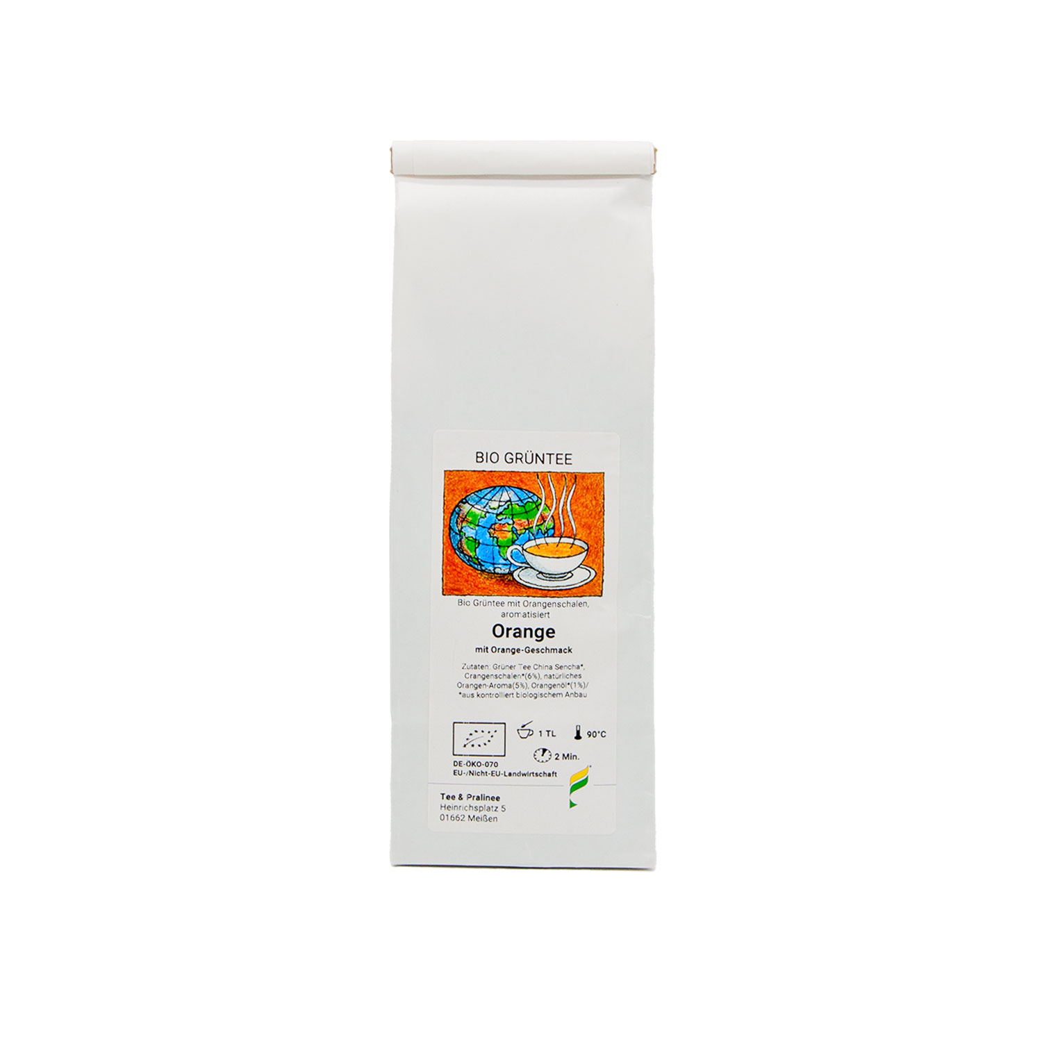 Bio Grüntee mit Orangenschalen, aromatisiert Bio Grüntee mit Orangenschalen, aromatisiert