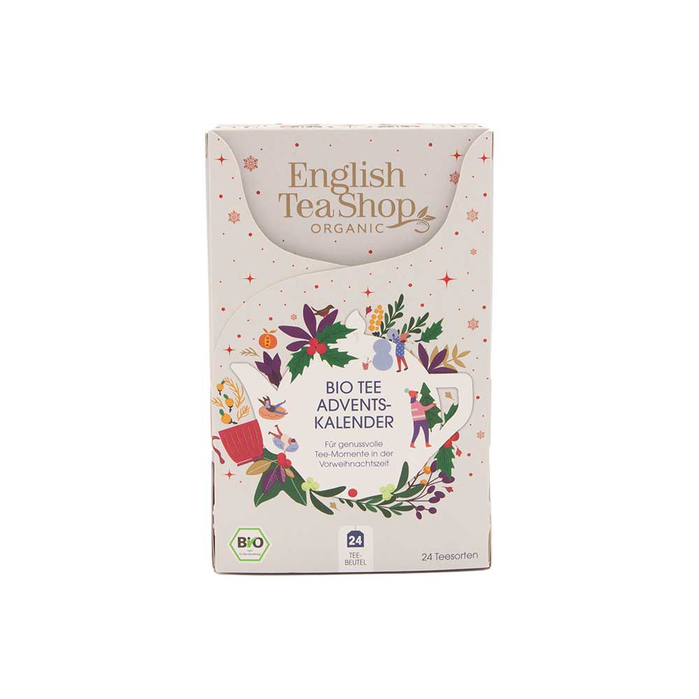 BIO Tee Adventskalender weiß von English Tea Shop, 24 Pyramidenbeutel 