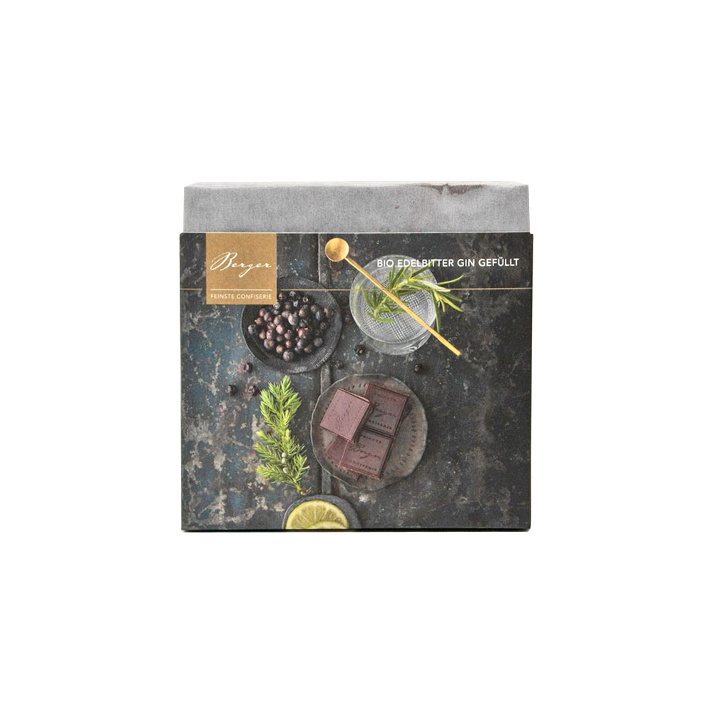 Berger | BIO Edelbitter  Schokolade mit Gin gefüllt, 100 g