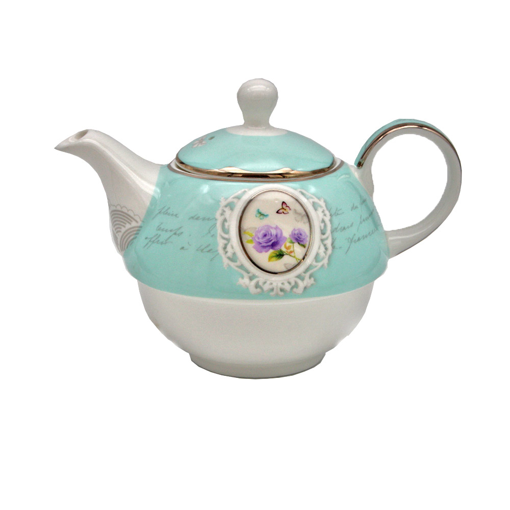 Tea for one Set aus Porzellan "Butterfly & Roses"