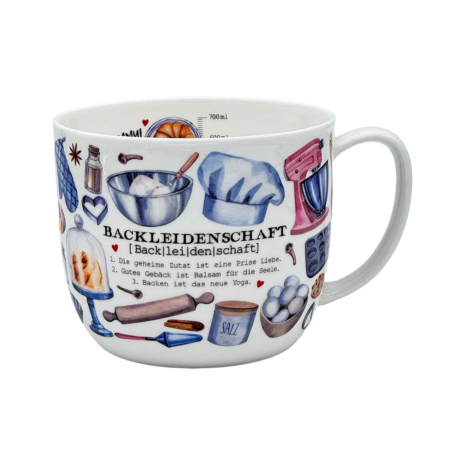 Jumbo-Teetasse „Backleidenschaft“ – 700 ml, Fine Bone China