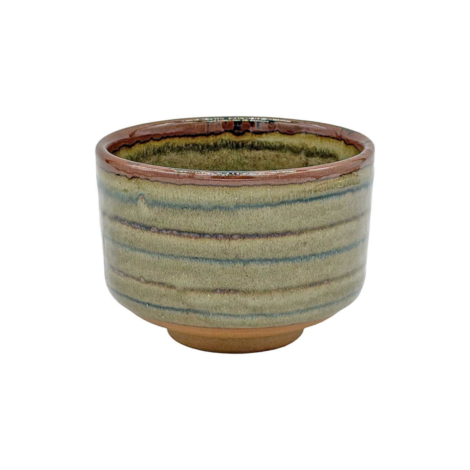 Matchaschale „Midori Nagare“ – Keramik-Schale in Grün-Braun