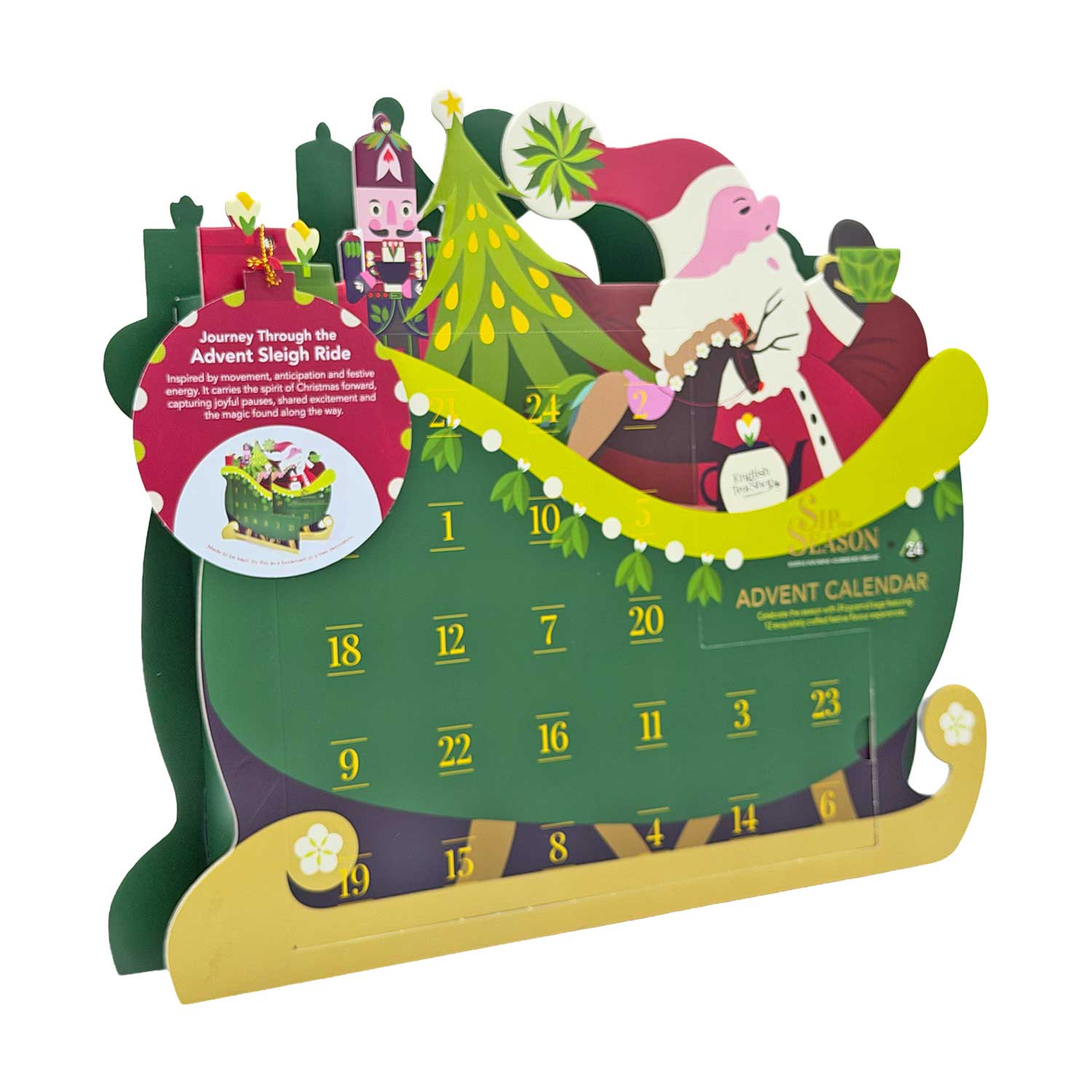 English Tea Shop BIO Tee-Adventskalender „Schlittenfahrt“ – 24 Pyramidenbeutel
