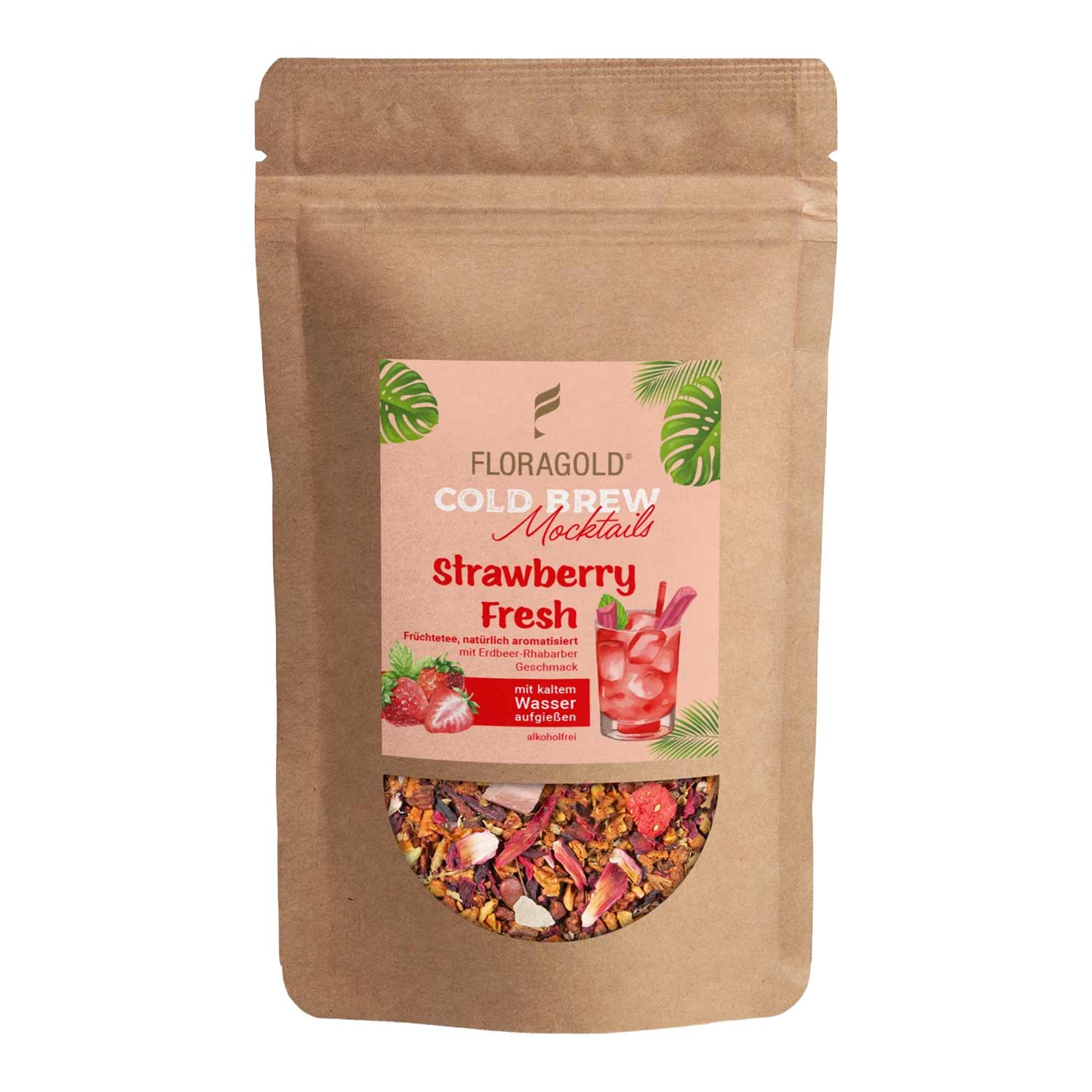 Cold Brew Mocktail | Strawberry Fresh – Erdbeer-Rhabarber Früchtetee, natürlich & eiskalt genießen