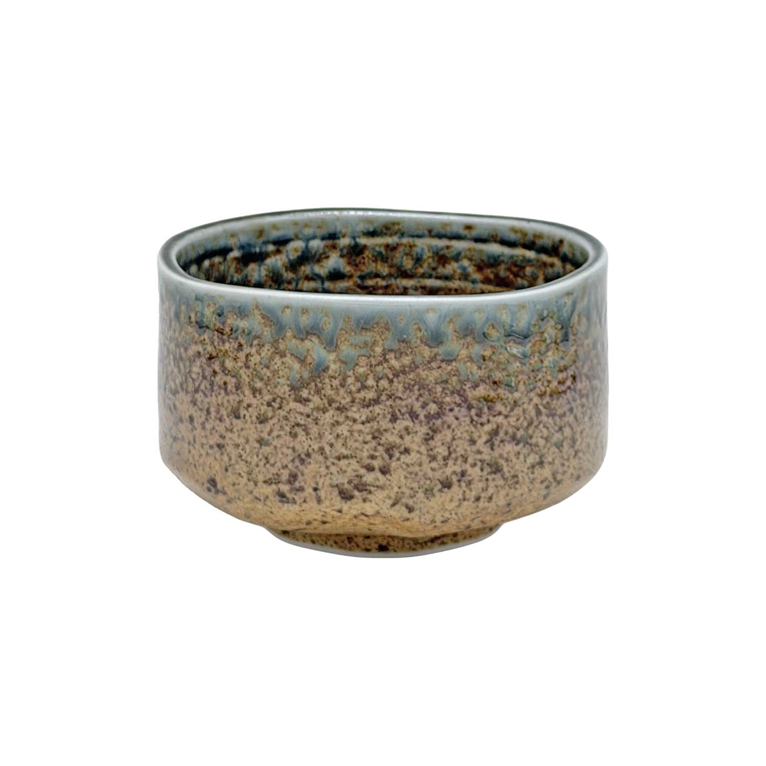 Matchaschale „Aoi Tsuchi“ – Steinzeug Matcha-Schale in Braun-Blau