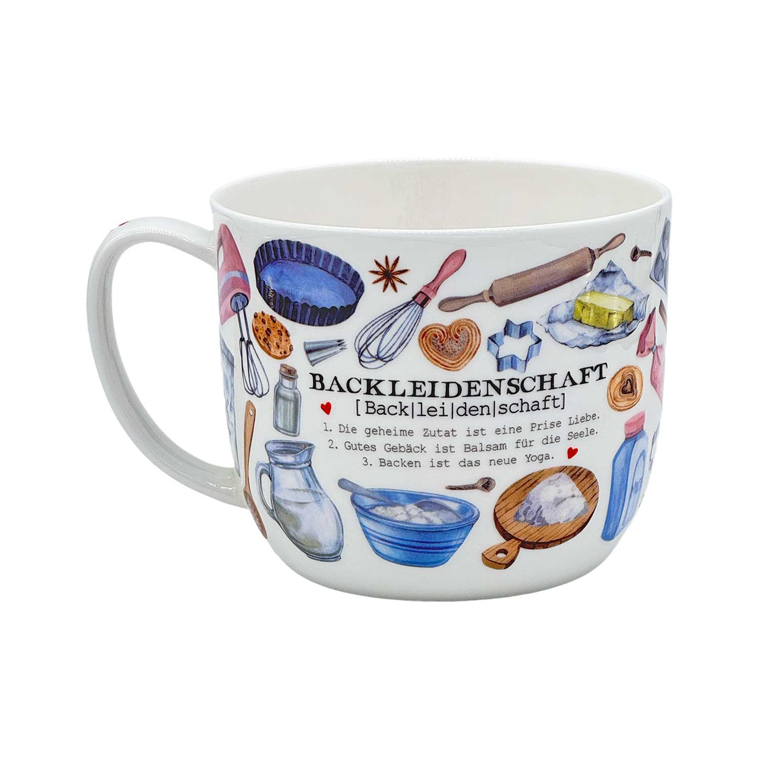 Jumbo-Teetasse „Backleidenschaft“ – 700 ml, Fine Bone China