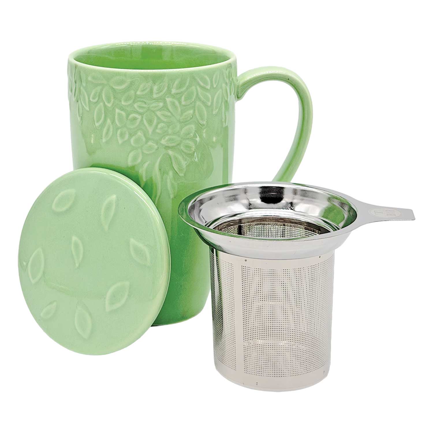 Kräuterteetasse „Bloom“ mit Teesieb & Deckel in grün, 300 ml Kräuterteetasse „Bloom“ mit Teesieb & Deckel in grün, 300 ml