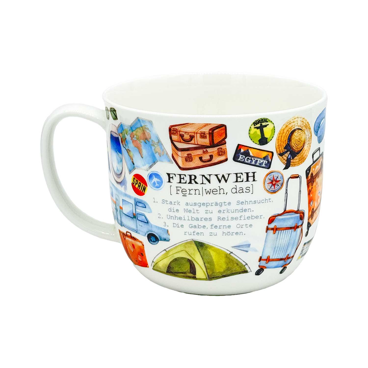Jumbo-Teetasse „Fernweh“ – Für Weltenbummler mit Geschmack Jumbo-Teetasse „Fernweh“ – Für Weltenbummler mit Geschmack