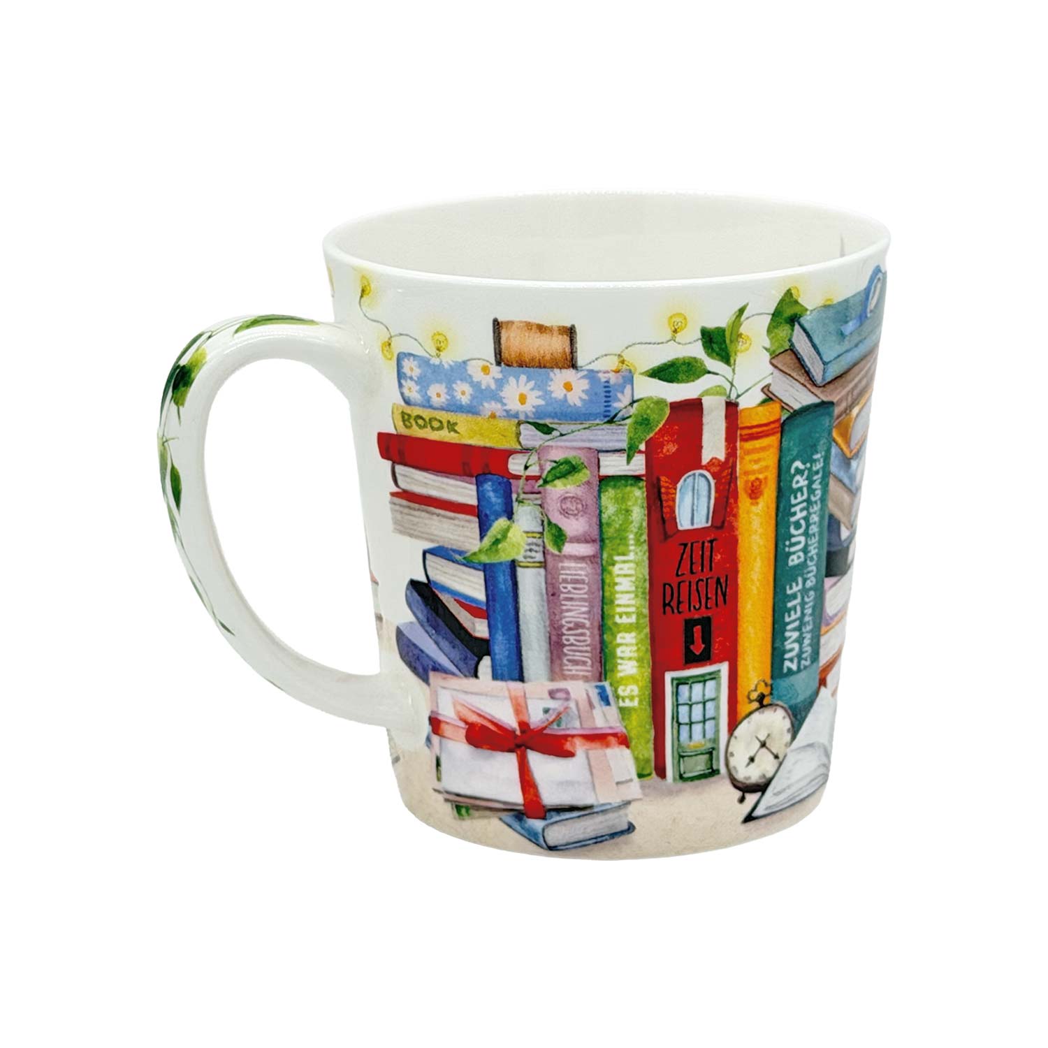 Teetasse „Booklover“ – Fine Bone China Lesetasse mit Buchmotiv, 500 ml
