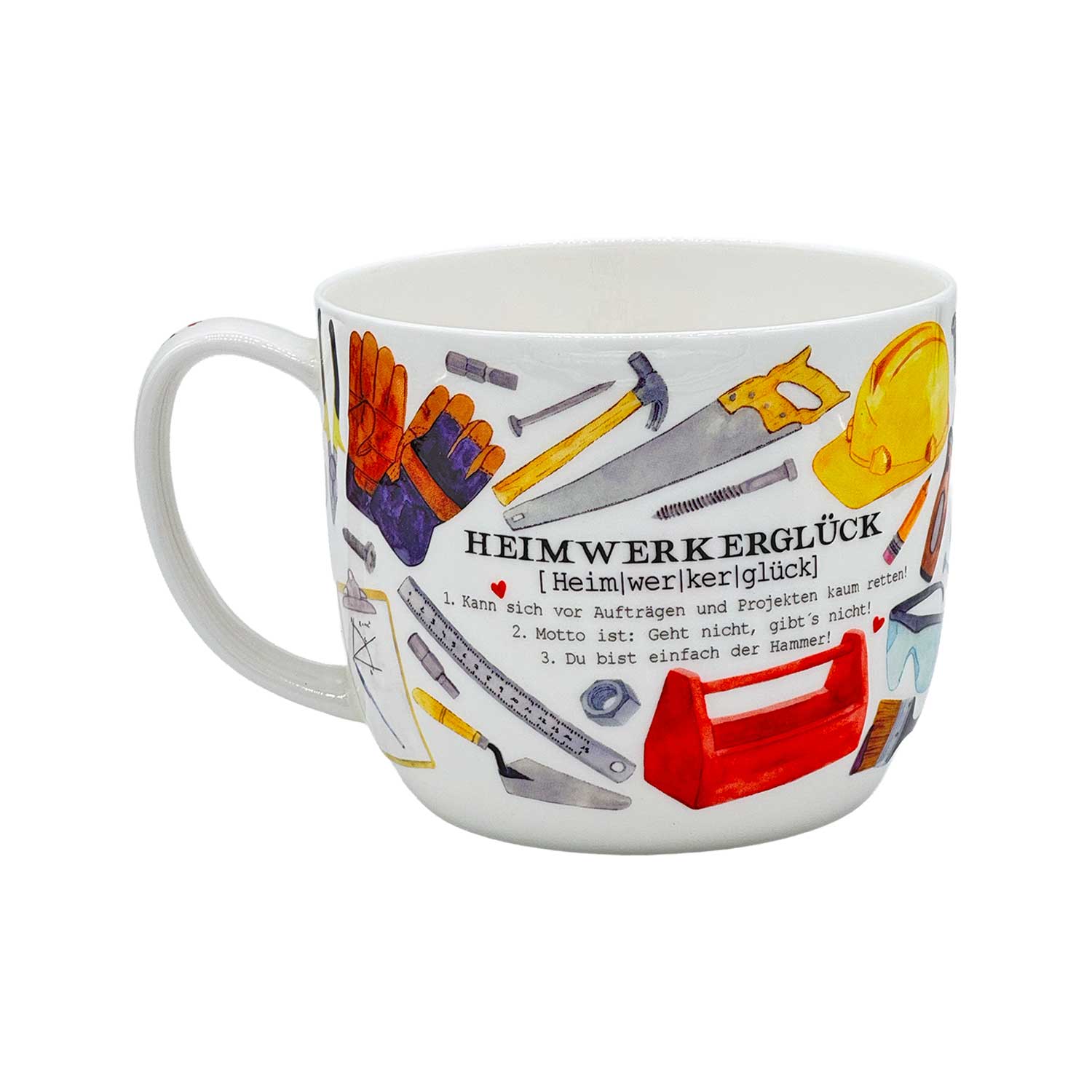 Jumbo-Teetasse „Heimwerkerglück“ – 700 ml, Fine Bone China