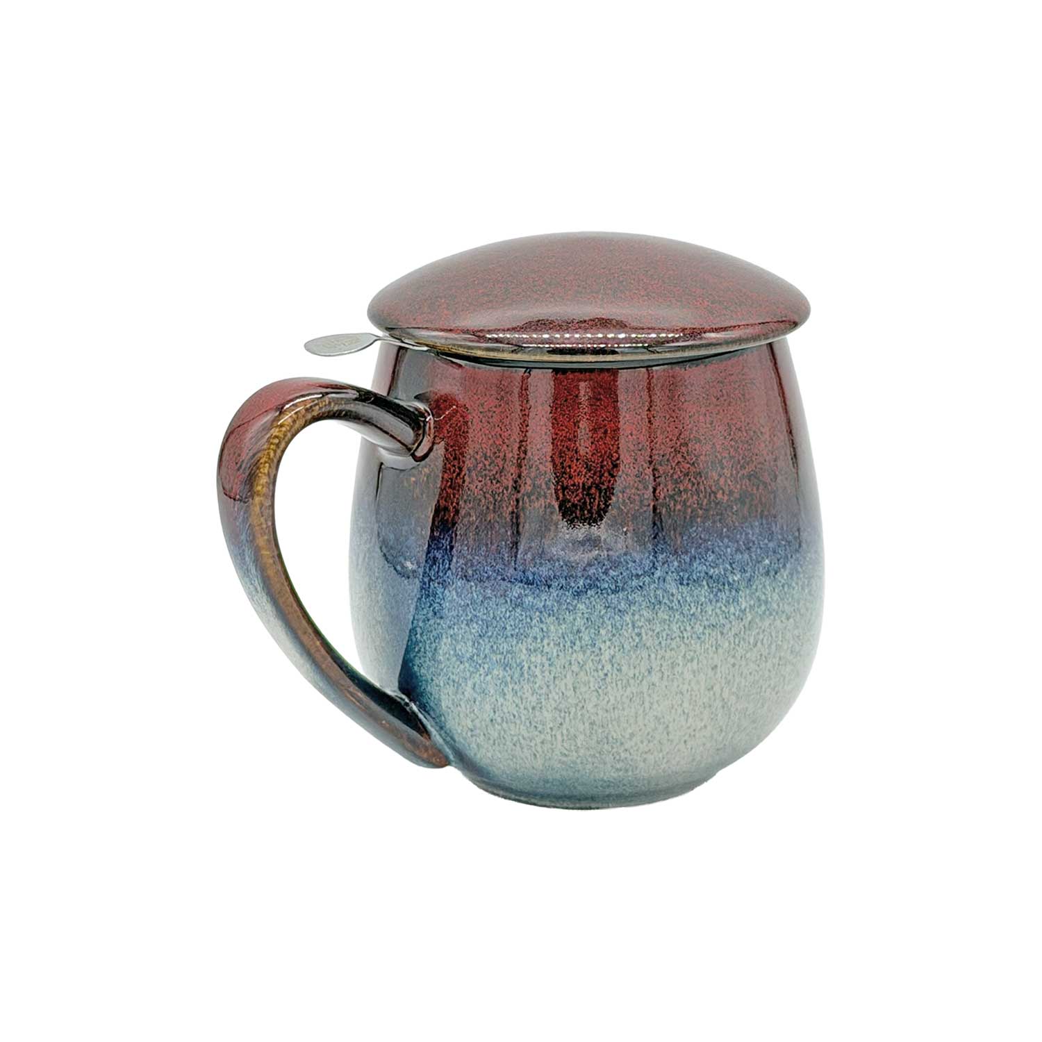 Kräuterteetasse Hellblau/Braun, 3-teilig, 350 ml