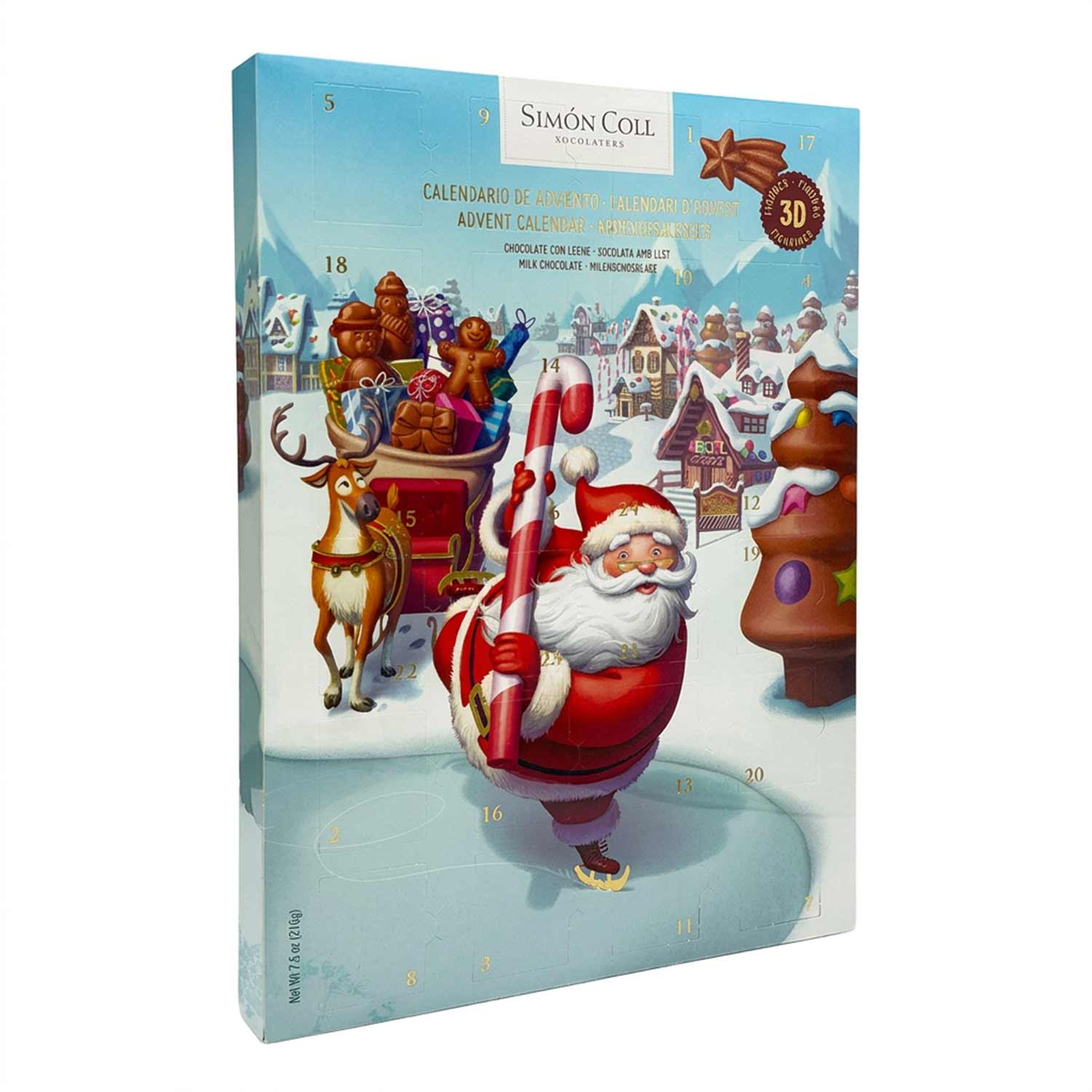 Simon Coll Adventskalender Weihnachtsmann – 24 Hohlfiguren Milchschokolade Simon Coll Adventskalender Weihnachtsmann – 24 Hohlfiguren Milchschokolade