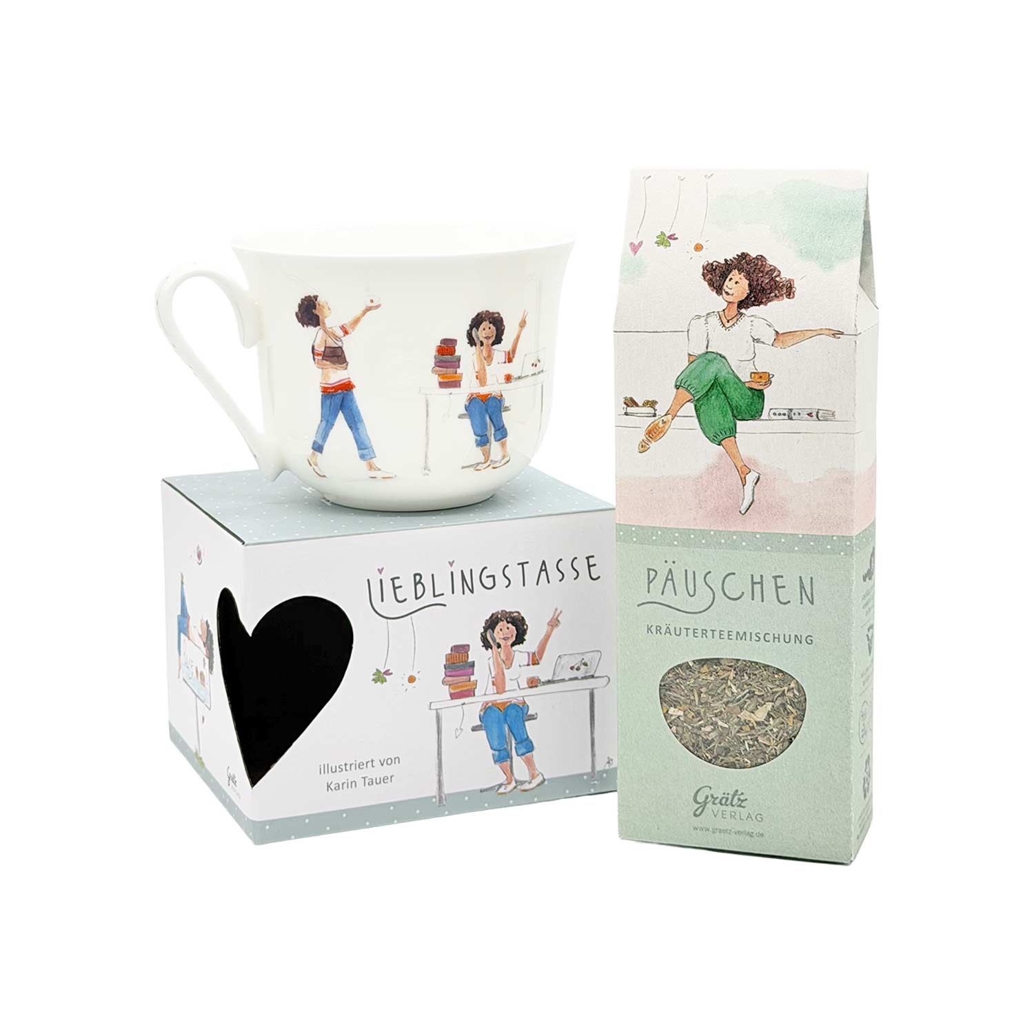 Teeset „Frauenpower Auszeit“ – Tasse & Kräutertee für deine bewussten Momente