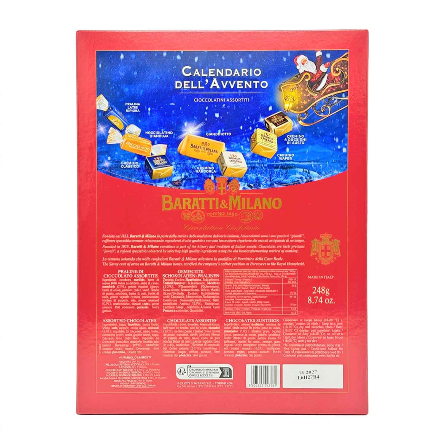 Baratti & Milano Adventskalender mit feinen Pralinen – 248 g Baratti & Milano Adventskalender mit feinen Pralinen – 248 g