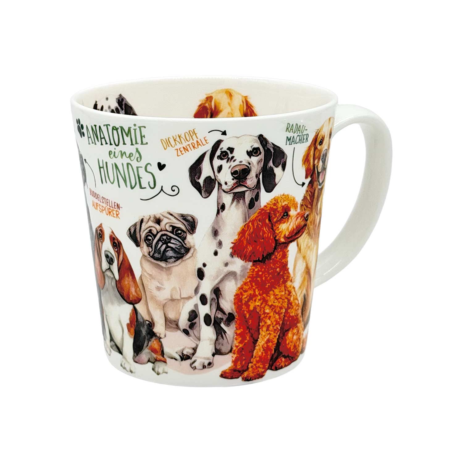 Teetasse „Hundefreunde“ – Fine Bone China, 500 ml