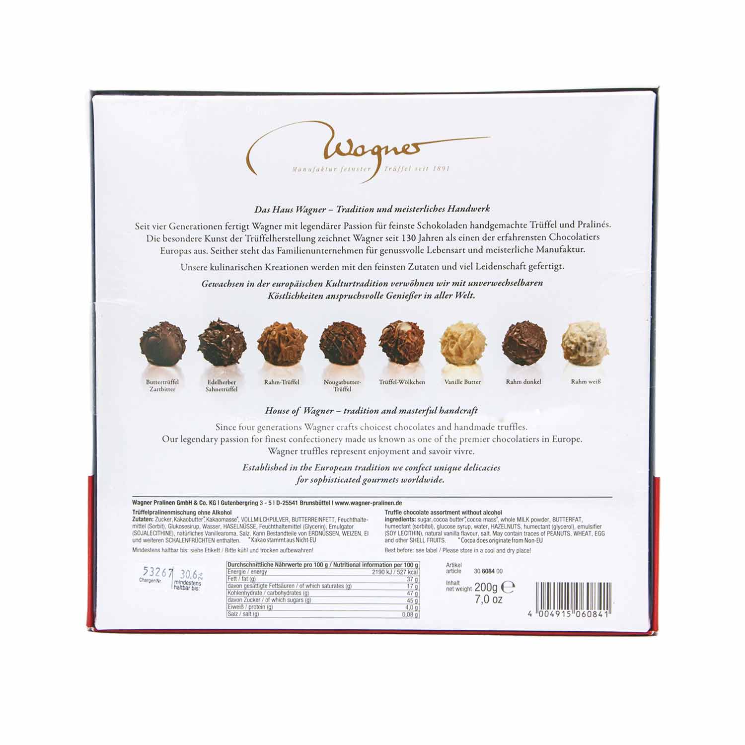 Trüffelpralinenmischung „Harmonie“ ohne Alkohol, 200 g Trüffelpralinenmischung „Harmonie“ ohne Alkohol, 200 g