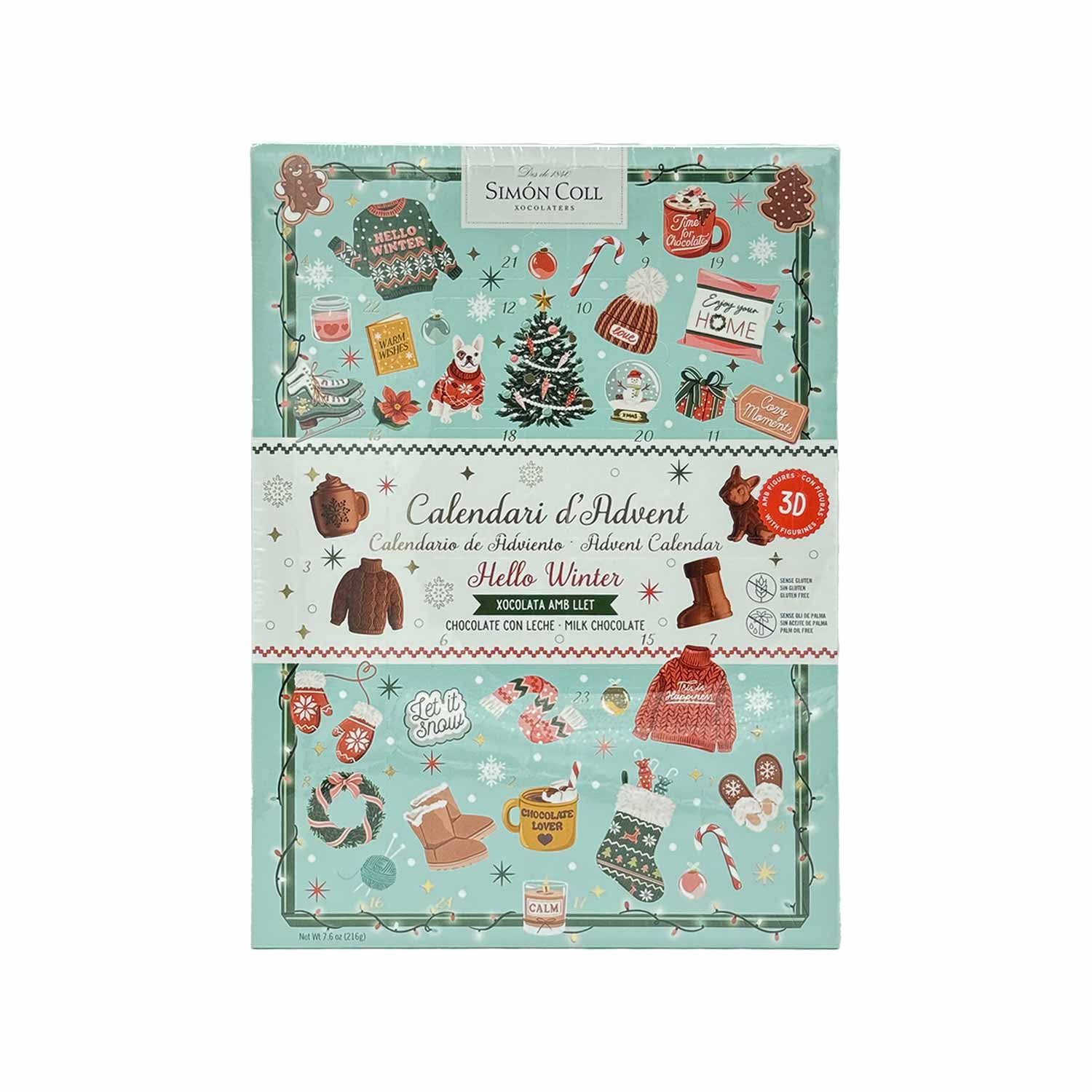 Simon Coll - Adventskalender mit 24 Figuren aus Vollmilchschokolade