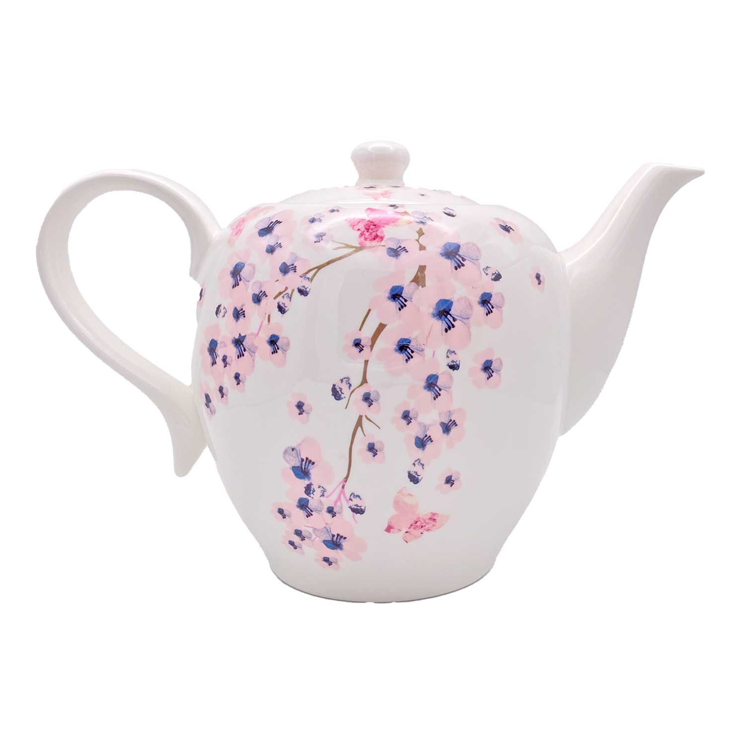 Teekanne Porzellan Motiv "Kirschblüten", 1,3 Liter