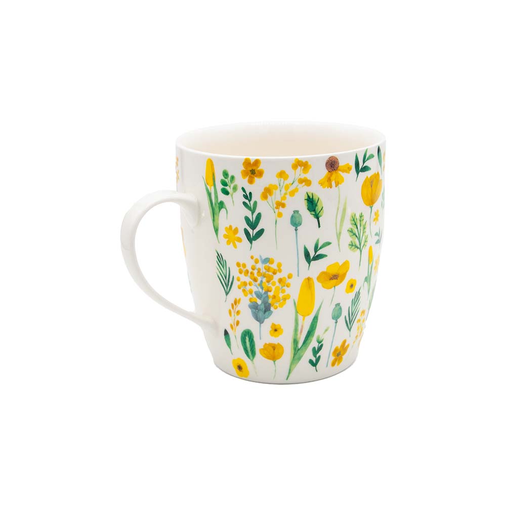 Jumbo Teetasse „Gelbe Blumen“, 0,8 Liter