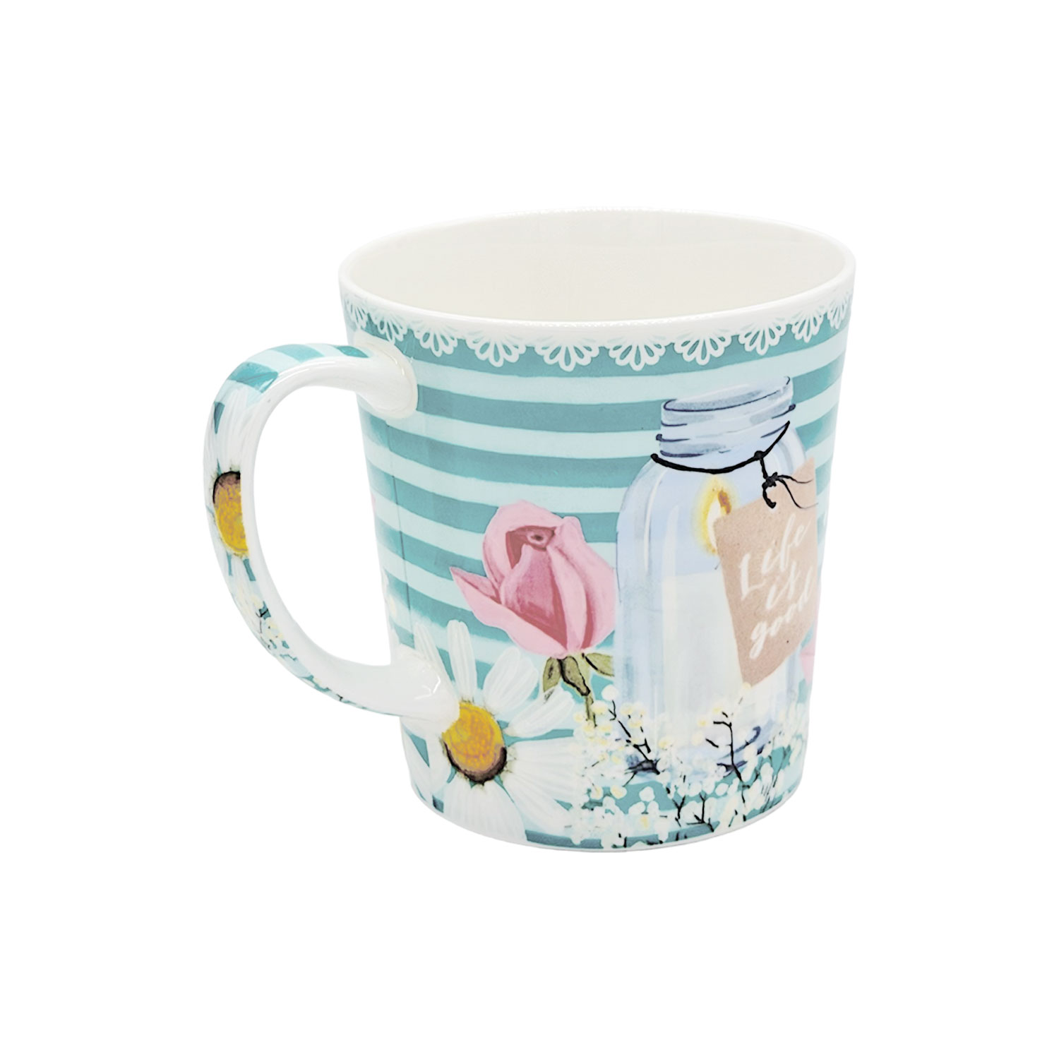 Teetasse „Life is good“ – 400 ml Fine Bone China