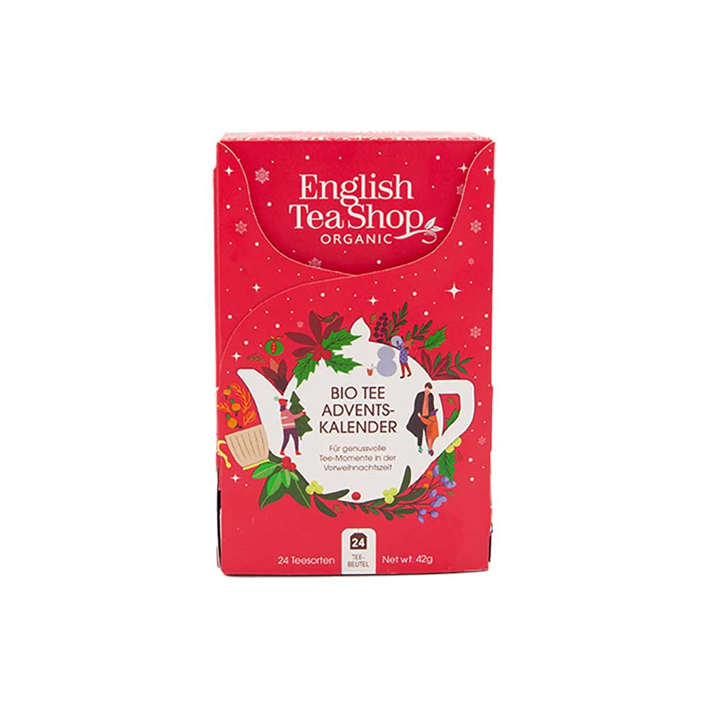 BIO Tee Adventskalender rot von English Tea Shop, 24 Pyramidenbeutel 