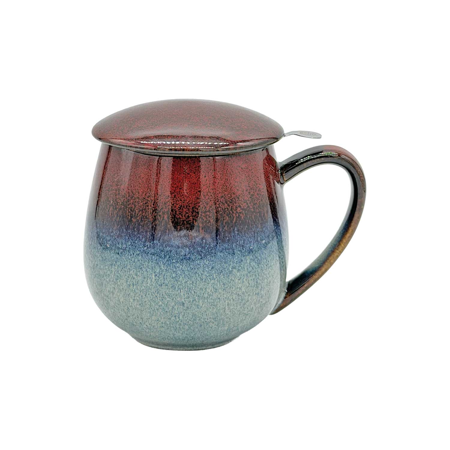 Kräuterteetasse Hellblau/Braun, 3-teilig, 350 ml