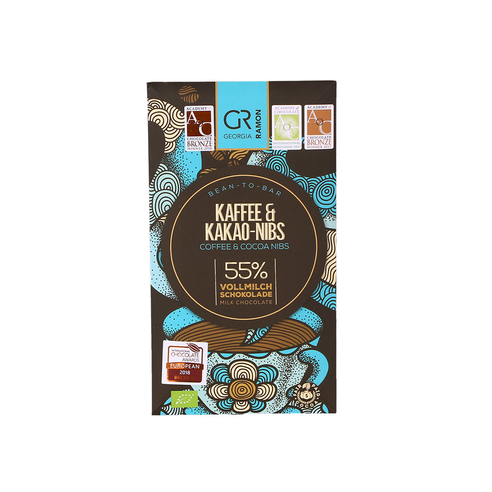 Georgia Ramon - BIO Kaffee und Kakao-Nibs 55% Milchschokolade 