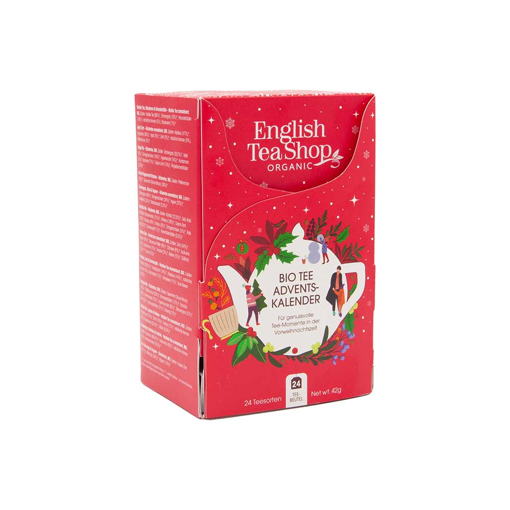 BIO Tee Adventskalender rot von English Tea Shop, 24 Pyramidenbeutel 