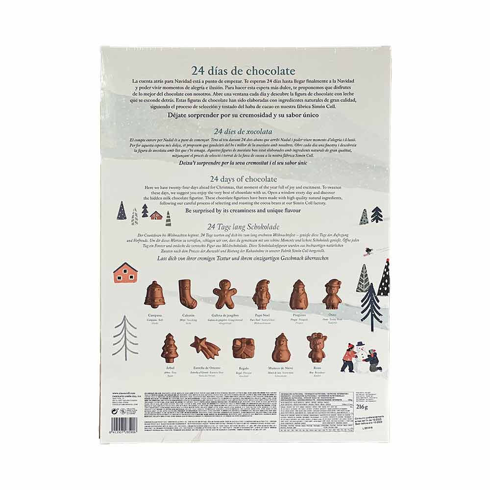 Adventskalender mit 24 Schokoladen-Hohlfiguren
