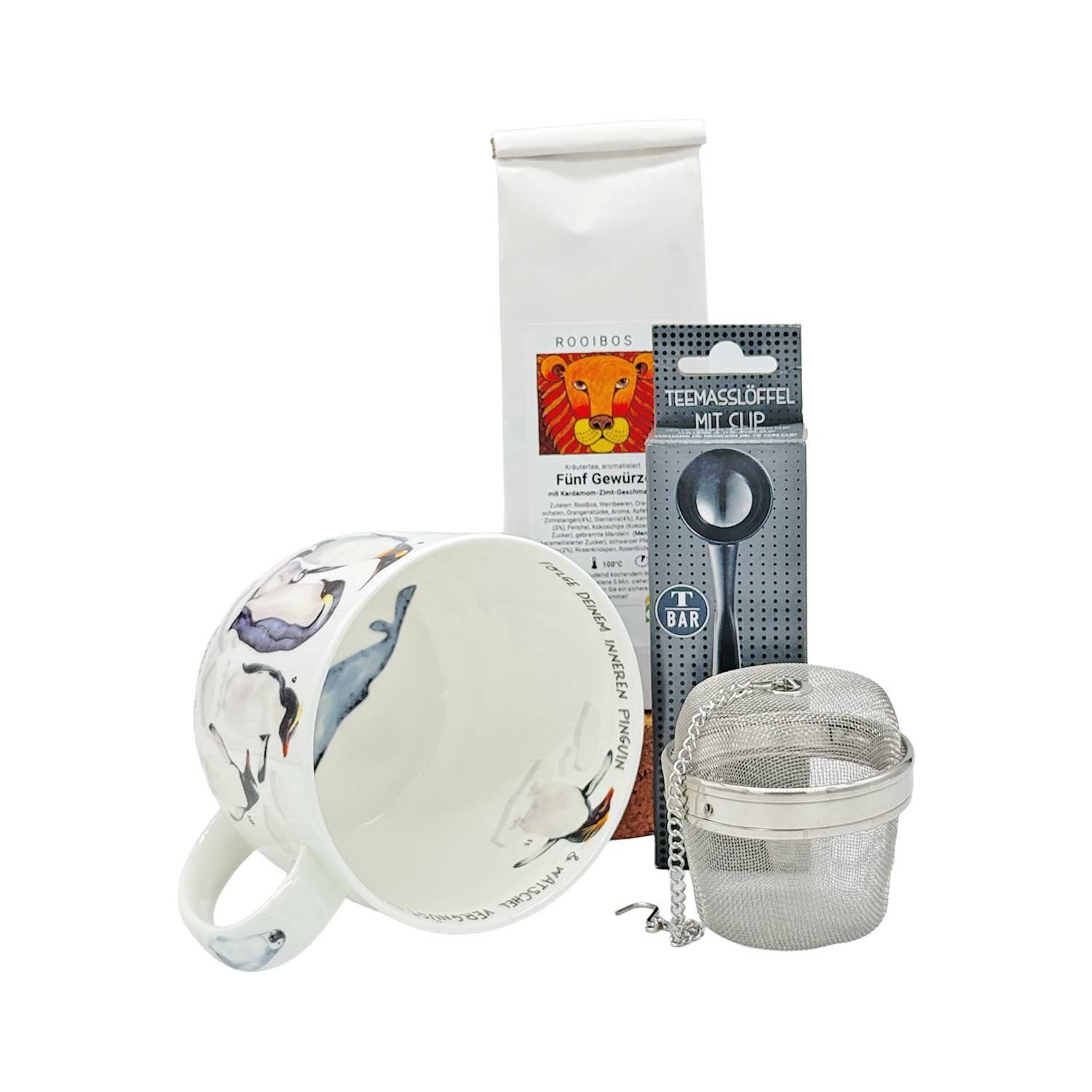 Teegenuss-Set für Vieltrinker – Jumbo-Teebecher, Rooibostee, Tee-Ei & Messlöffel