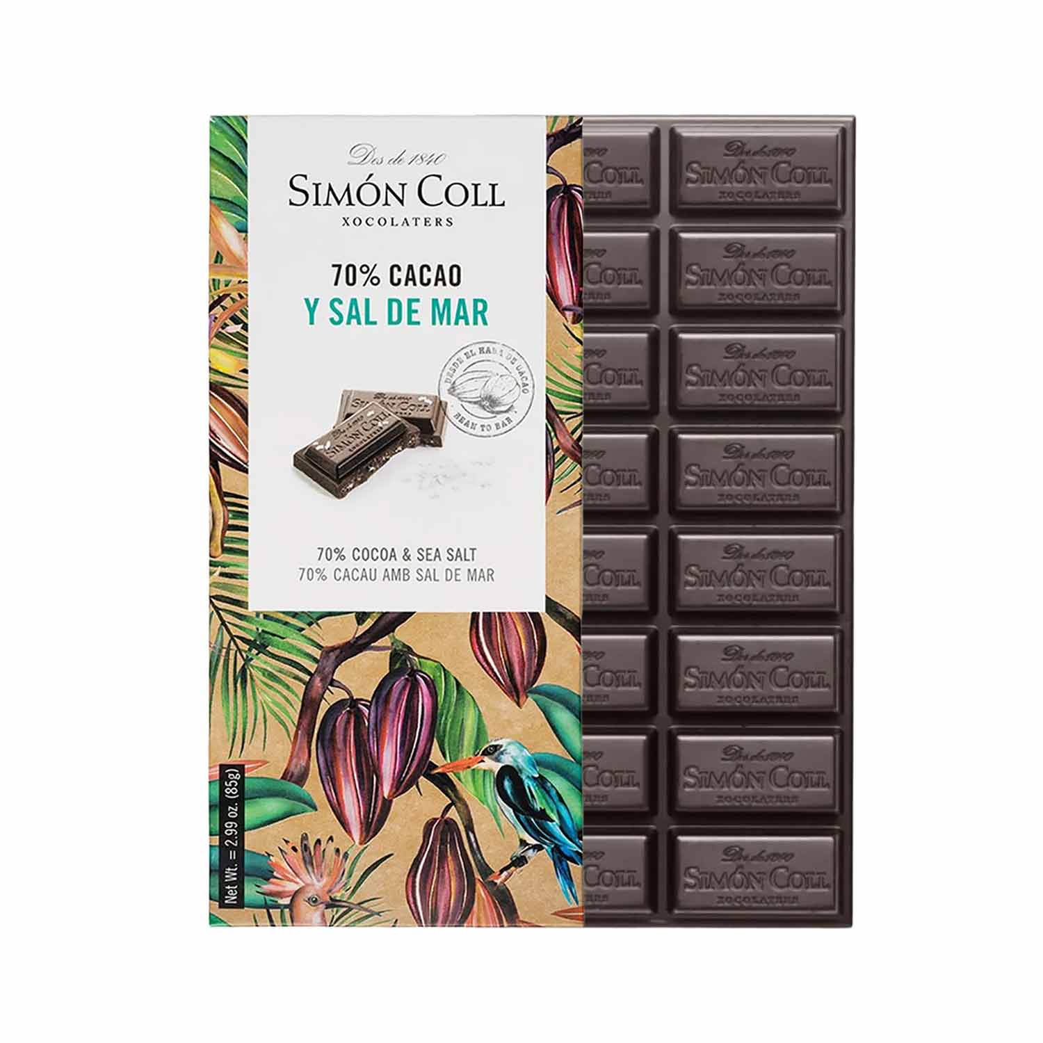 Simon Coll Dunkle Schokolade mit Meersalz – 85 g