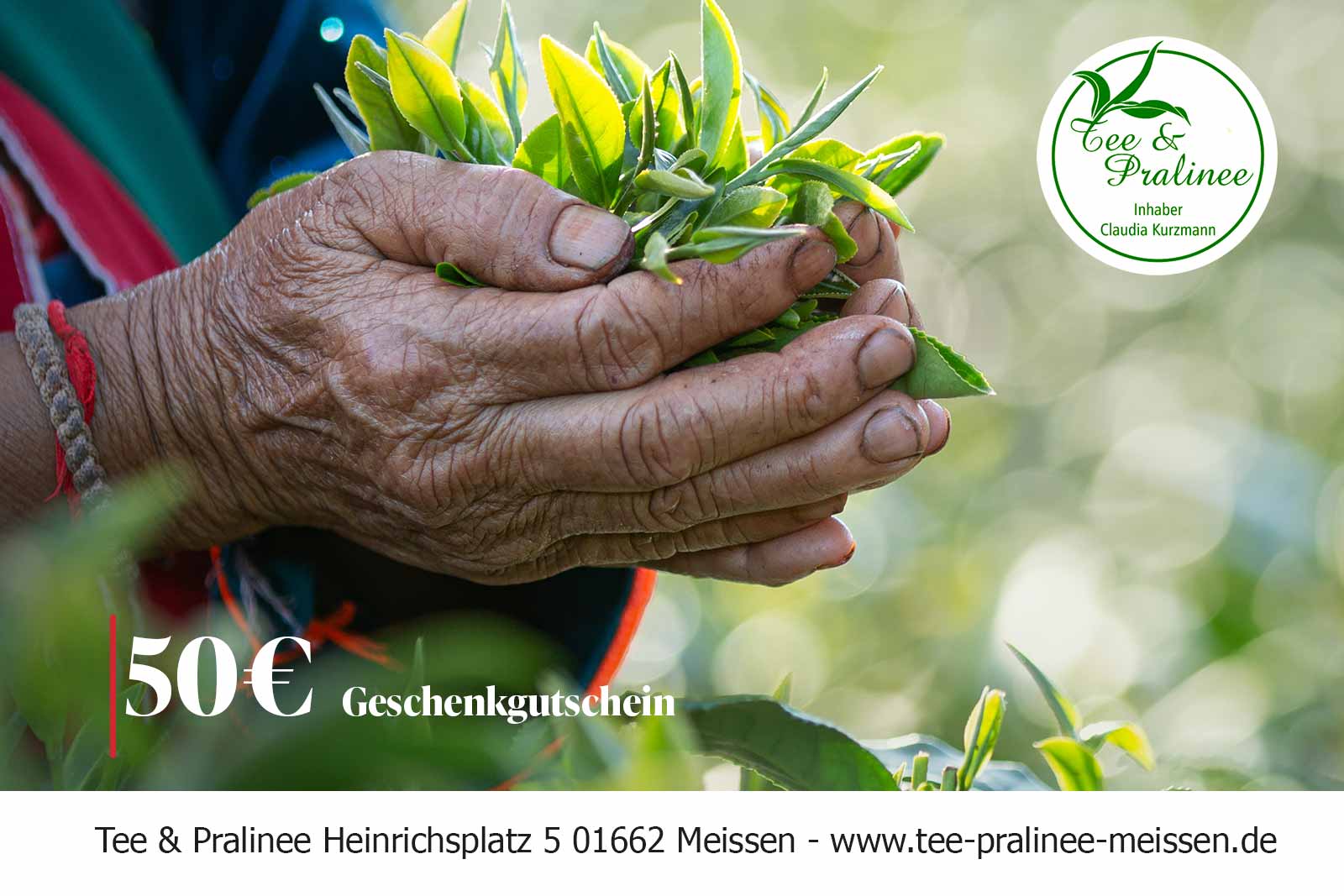 Geschenkgutschein für Tee & Pralinen – Klassik | 50€ Geschenkgutschein für Tee & Pralinen – Klassik | 50€