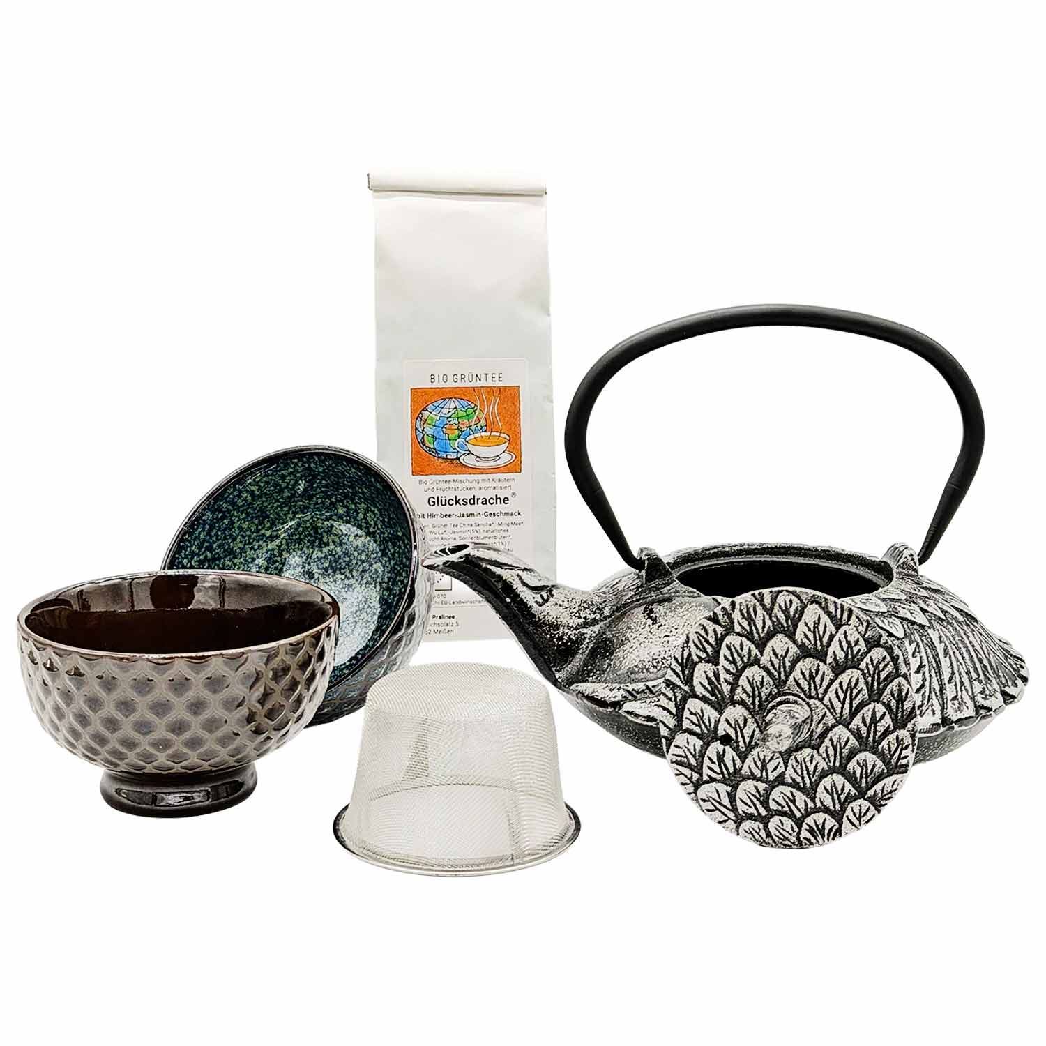 Japan Premium Tee-Set für Zwei – Gusseisenkanne & BIO Grüntee