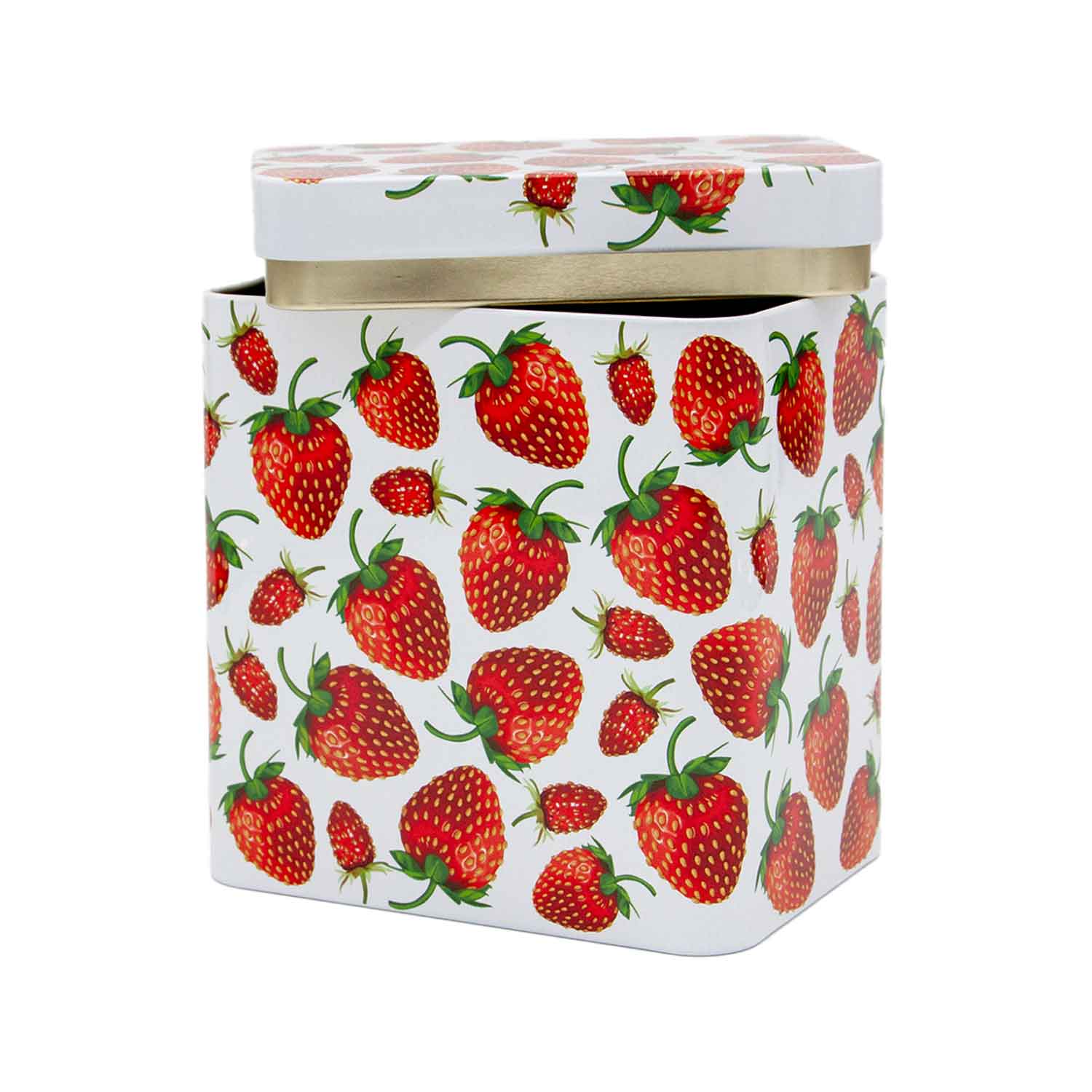 Teedose „Strawberries“ mit Stülpdeckel, ca. 200 g