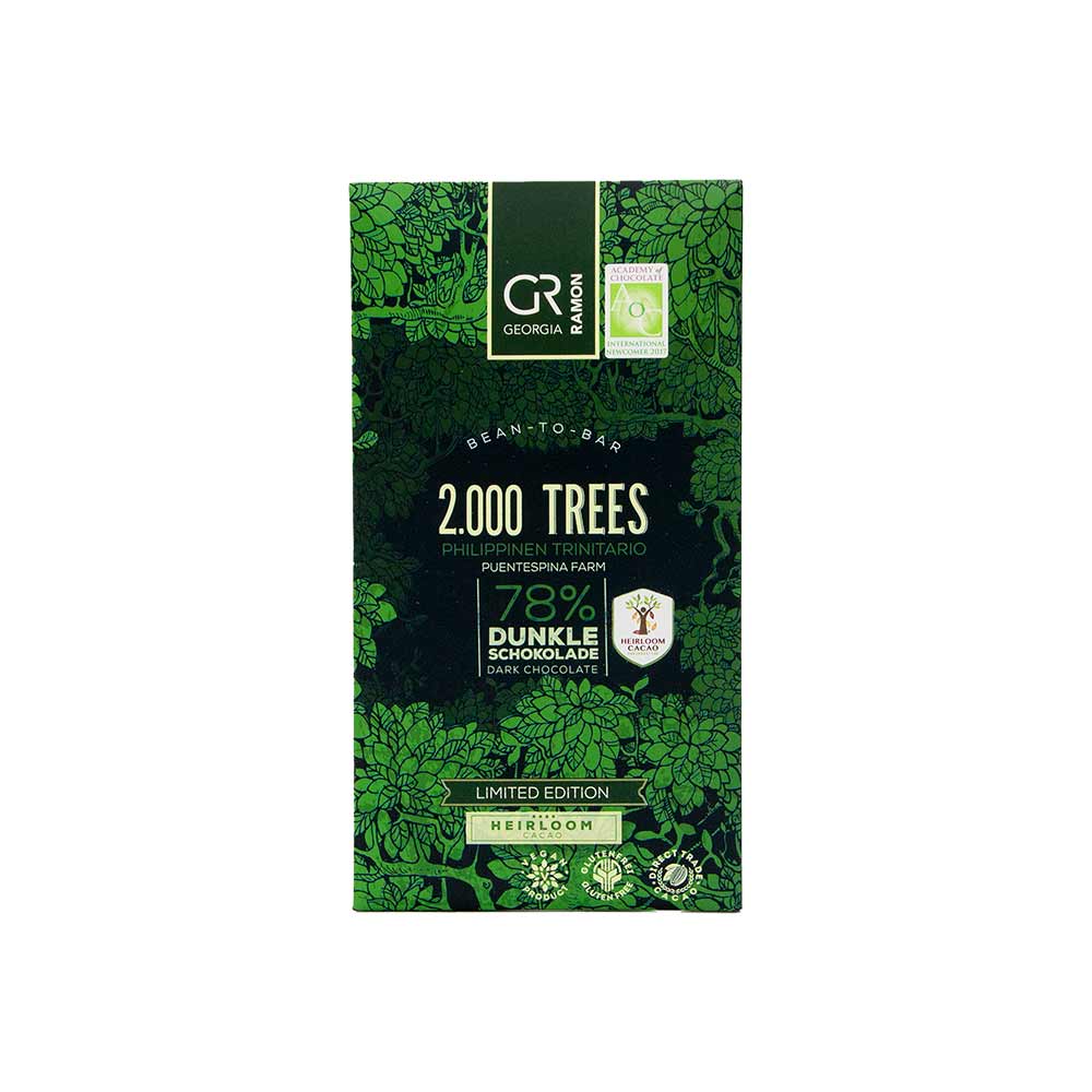 Georgia Ramon – Dunkle Schokolade „2.000 Trees“ mit 78% Kakao, Vegan